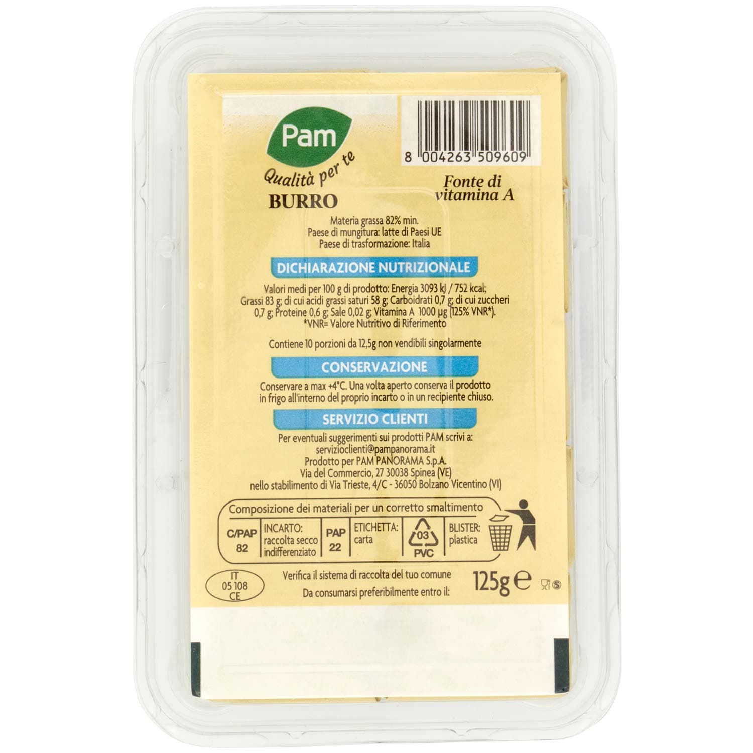 PAM Qualità per te Burro 125g (12,5g x 10) – immagine 4