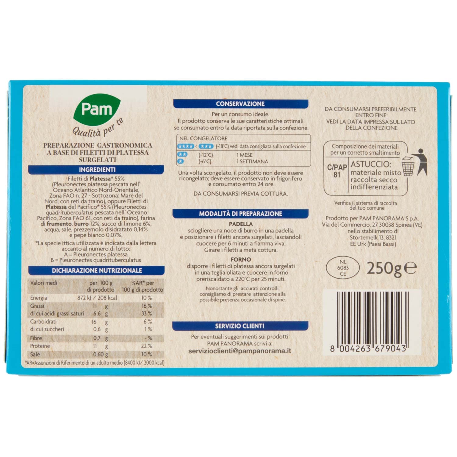 PAM PANORAMA Filetti di Platessa alla mugnaia surgelati 300g (100g x 3) – immagine 4