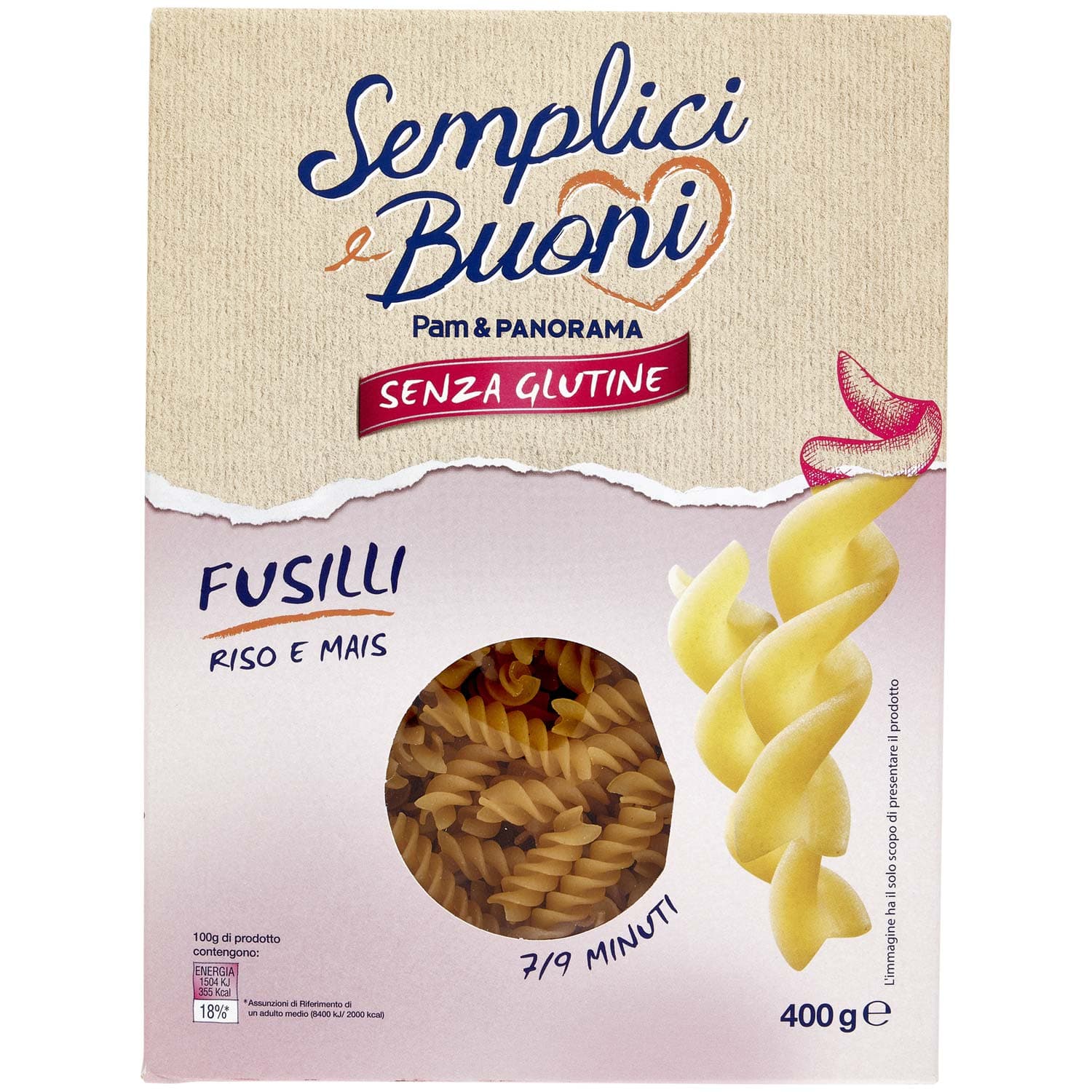 SEMPLICI E BUONI Senza Glutine Fusilli Riso e Mais 400 g – immagine 2