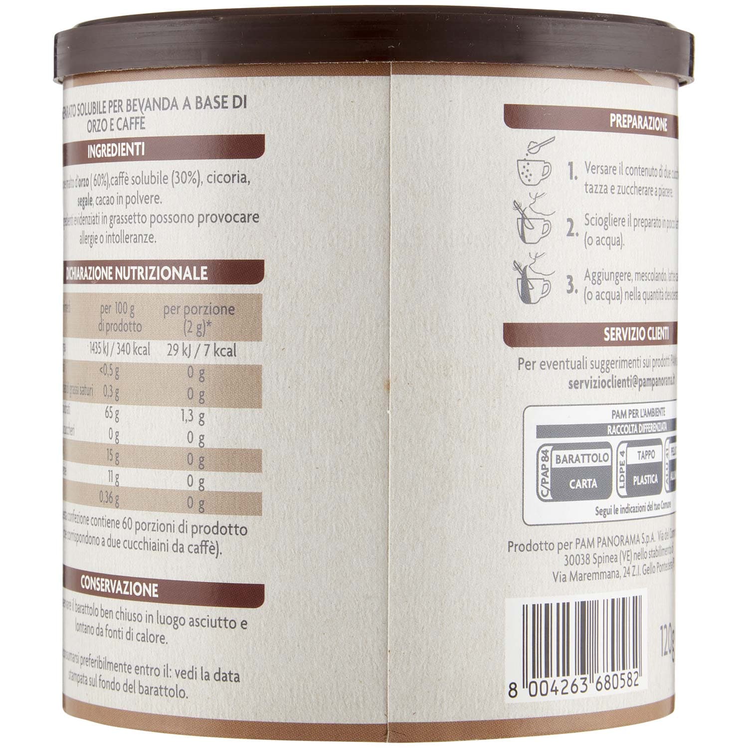 PAM Qualità per te Orzo e Caffè solubile 120 g – immagine 4
