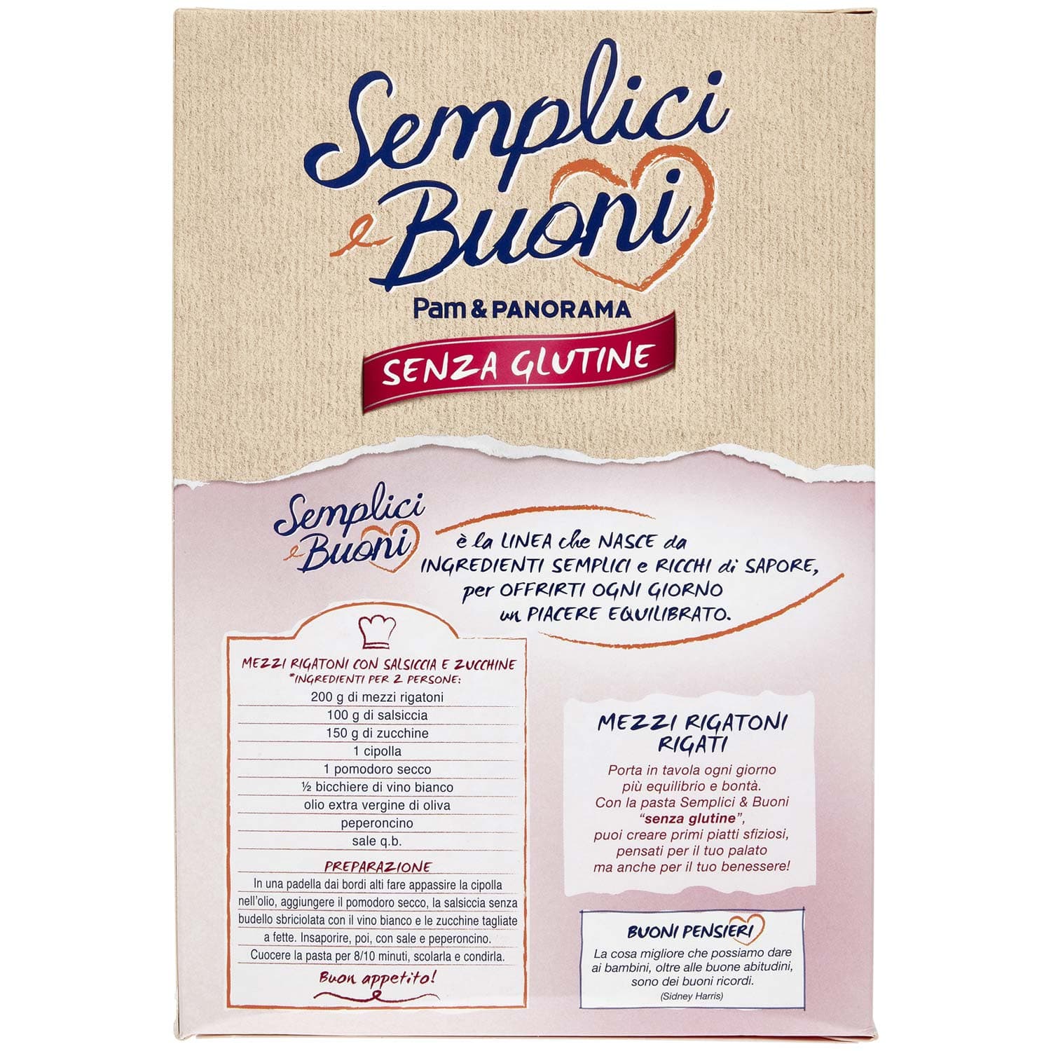 SEMPLICI E BUONI Senza Glutine Mezzi Rigatoni Rigati Riso e Mais 400 g – immagine 4