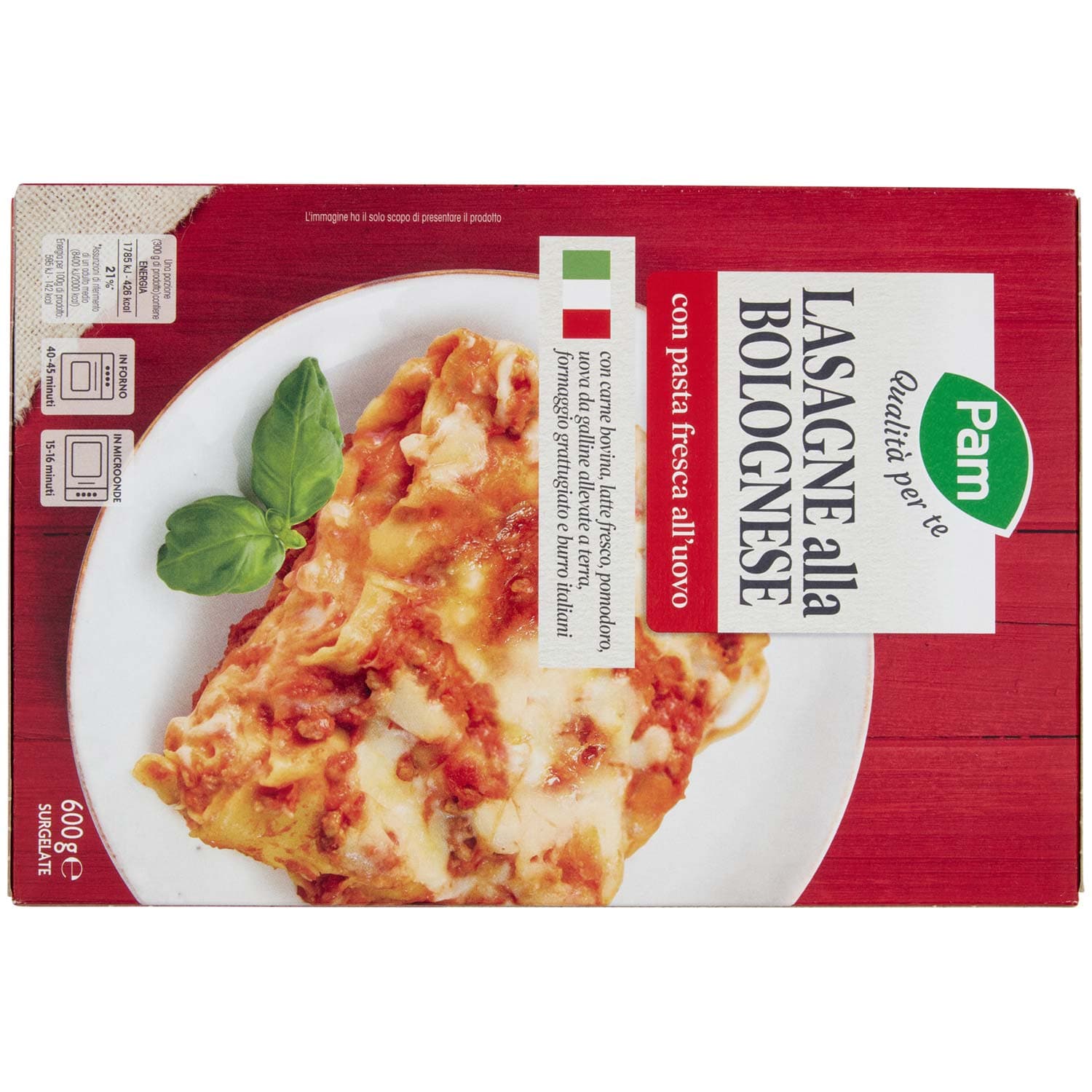 PAM Qualità per te Lasagne alla Bolognese con pasta fresca all'uovo Surgelate 600 g – immagine 4