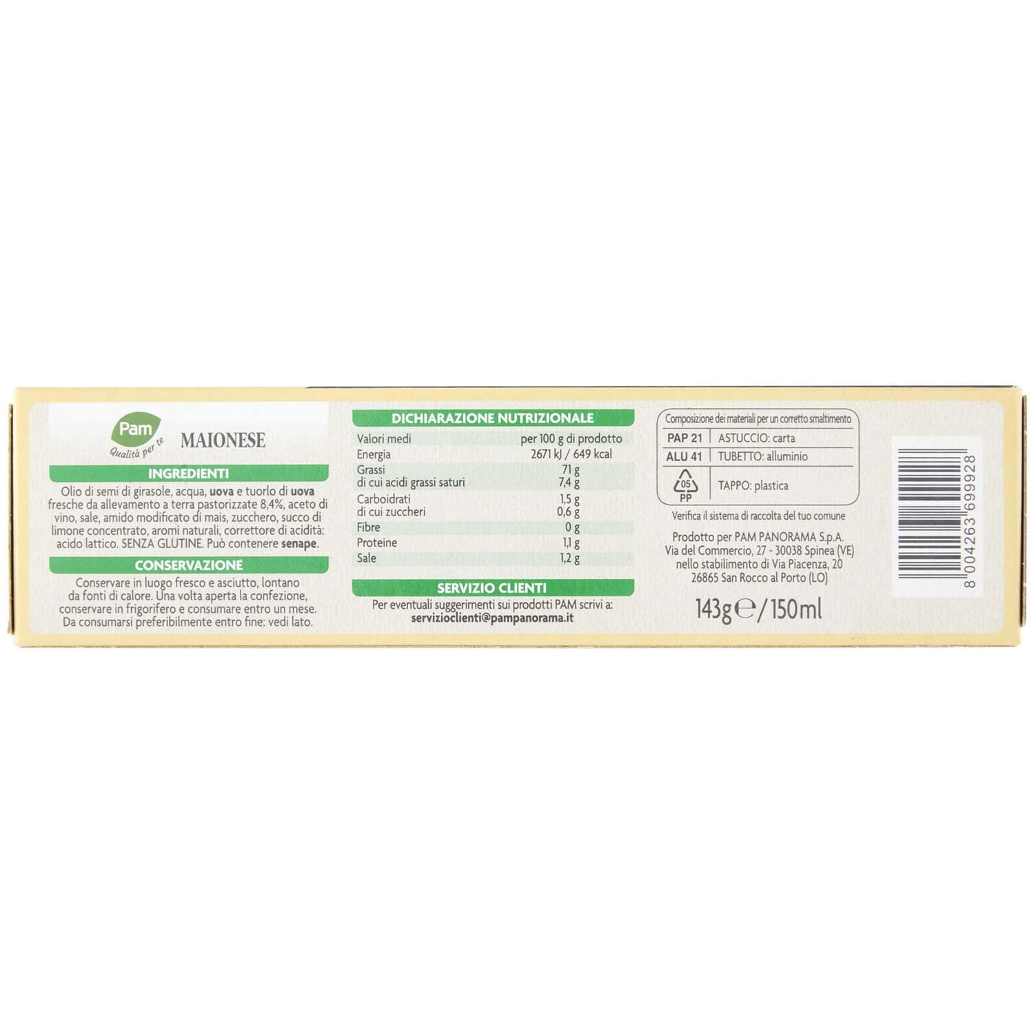 PAM Qualità per te Maionese 143 g – immagine 7