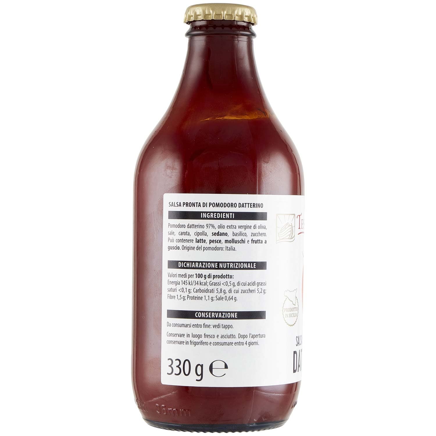 TESORI DELL'ARCA Salsa di Pomodoro Datterino 330 g – immagine 3