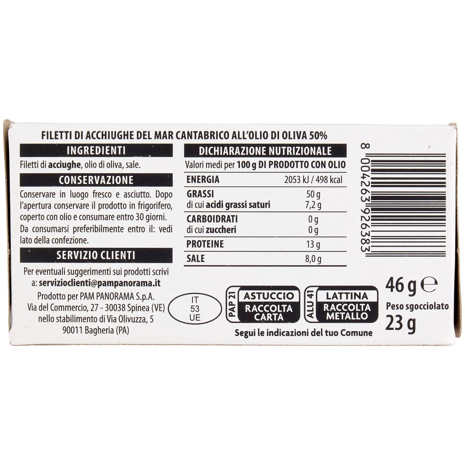 TESORI DELL'ARCA Filetti di Acciughe del Mar Cantabrico all'Olio di Oliva 46 g – immagine 5