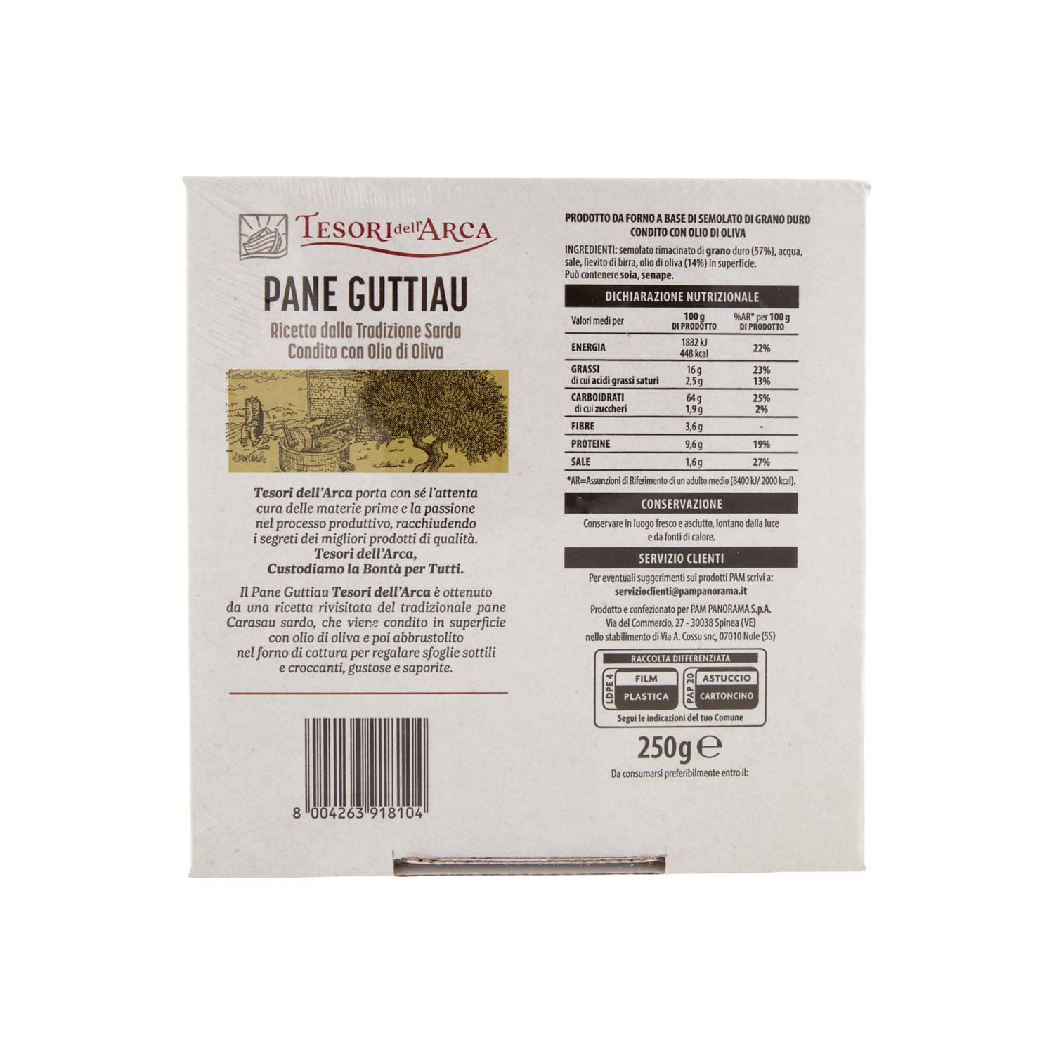 TESORI DELL'ARCA Pane Guttiau 250 g – immagine 4