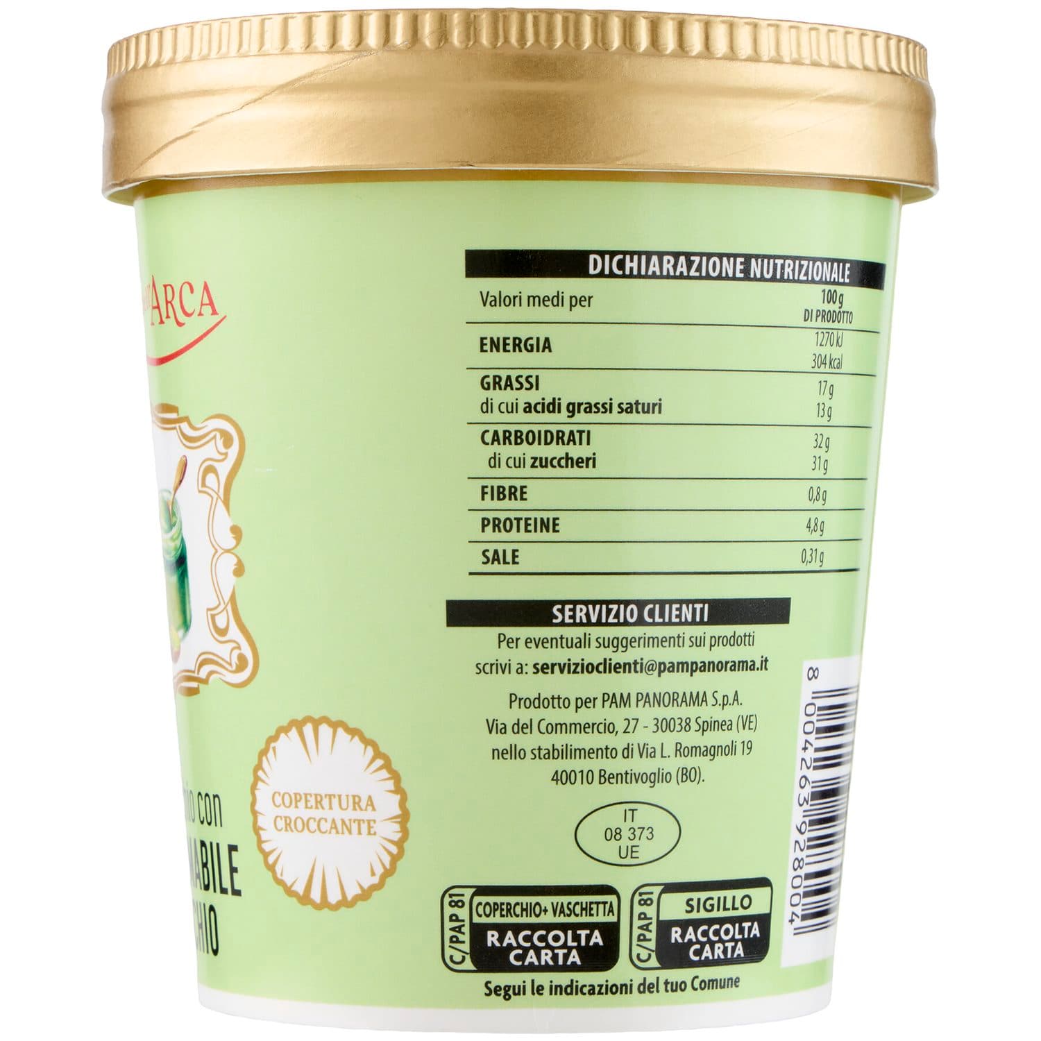 TESORI DELL'ARCA Gelato Pistacchio con Crema Spalmabile al Pistacchio 230 g – immagine 5