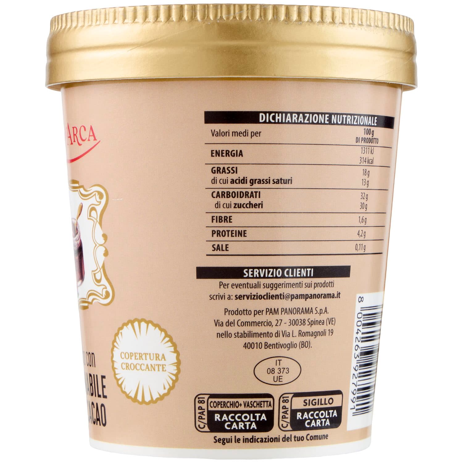 TESORI DELL'ARCA Gelato Nocciola con Crema Spalmabile Nocciole e Cacao 230 g – immagine 5
