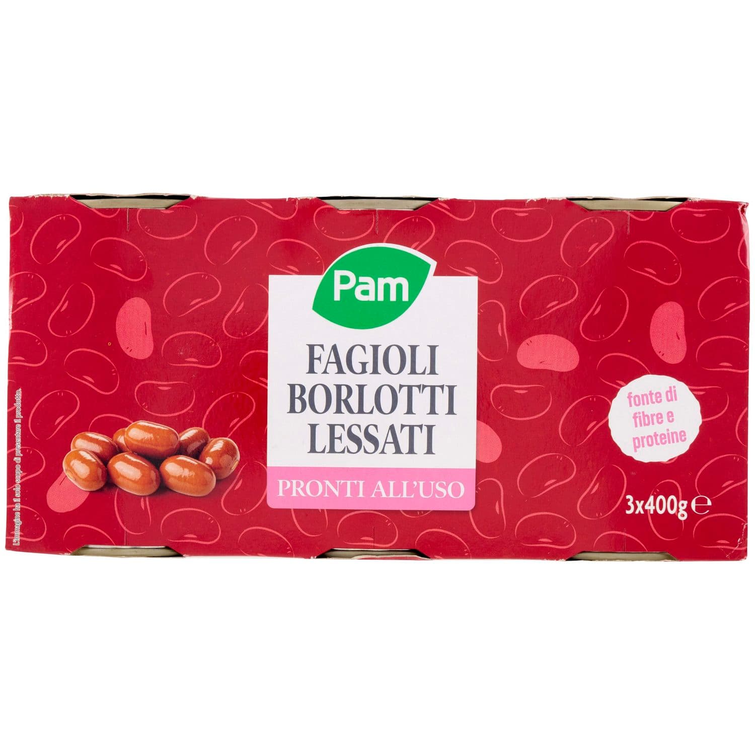 PAM Fagioli Borlotti Lessati 3 x 400 g – immagine 2