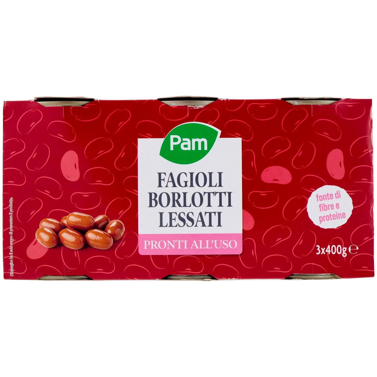 PAM Fagioli Borlotti Lessati 3 x 400 g – immagine 4