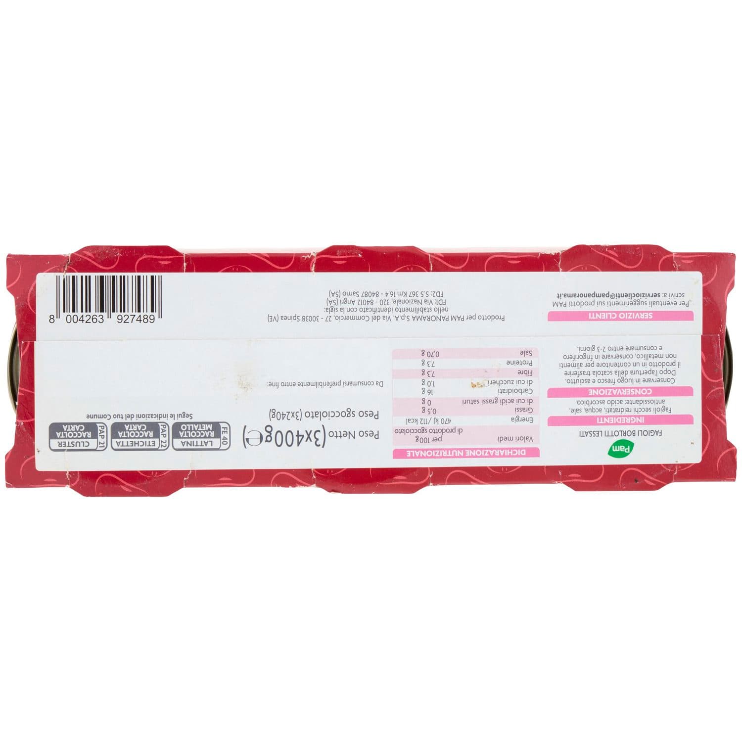 PAM Fagioli Borlotti Lessati 3 x 400 g – immagine 7