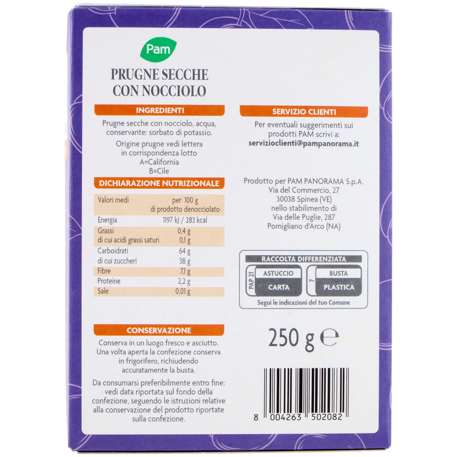 PAM PANORAMA Prugne Secche con nocciolo 250 g – immagine 4