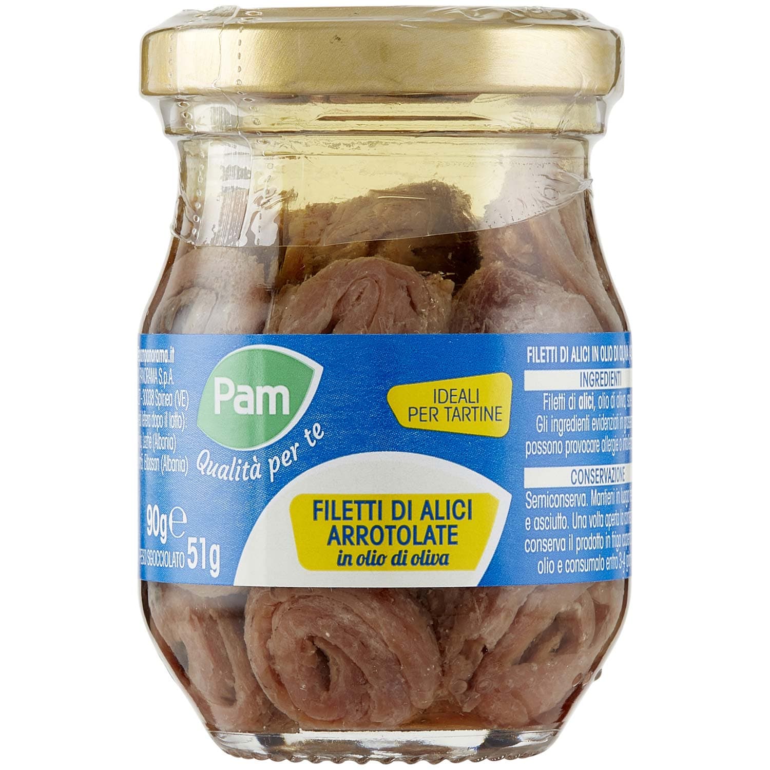 PAM PANORAMA Filetti di Alici Arrotolate in olio d'oliva 90 g – immagine 2