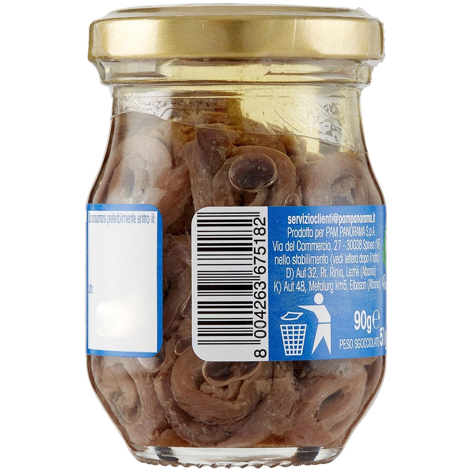 PAM PANORAMA Filetti di Alici Arrotolate in olio d'oliva 90 g – immagine 3