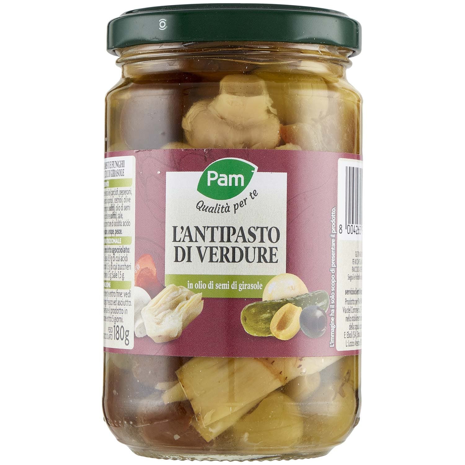 PAM Qualità per te Antipasto di Verdure in olio di oliva 280 g – immagine 2