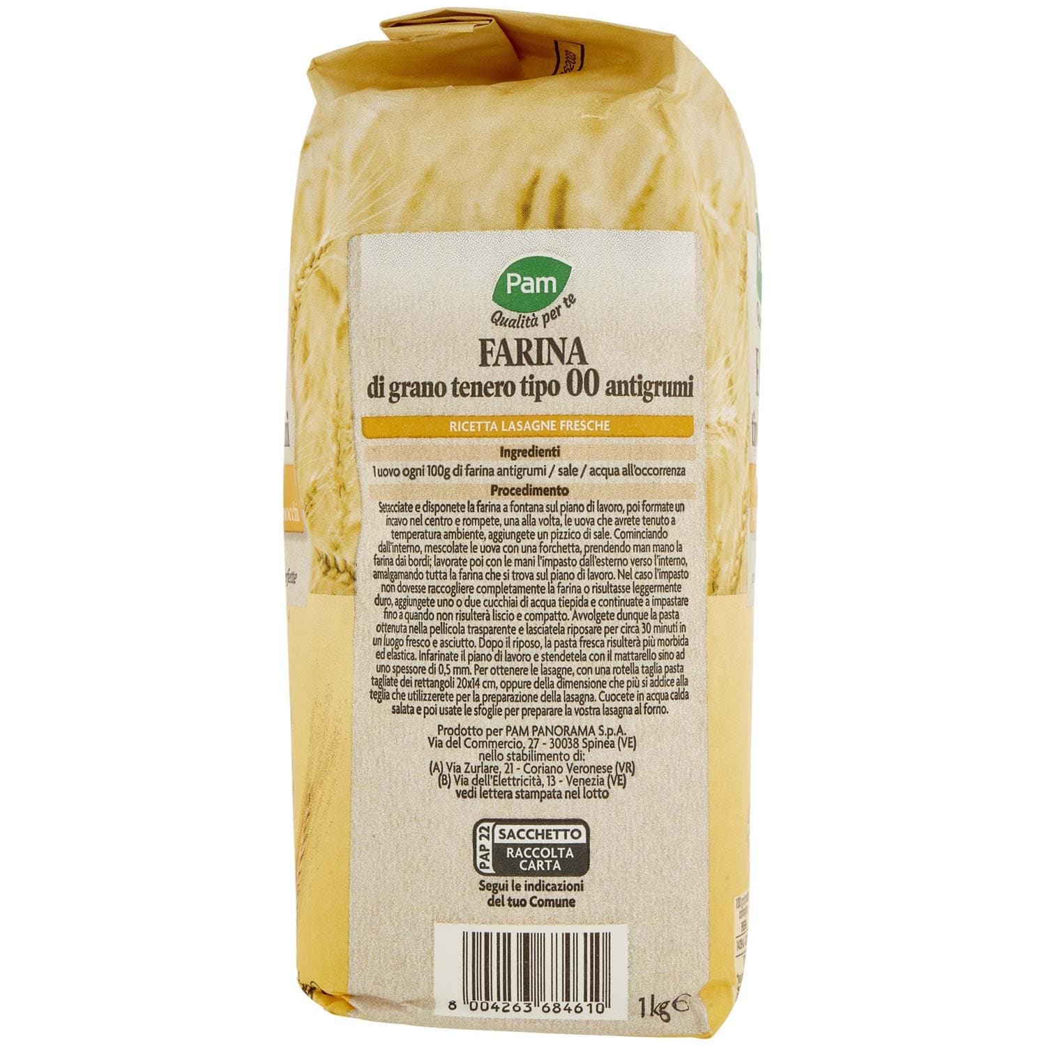PAM PANORAMA Farina Tipo 00 Antigrumi 1 kg – immagine 3