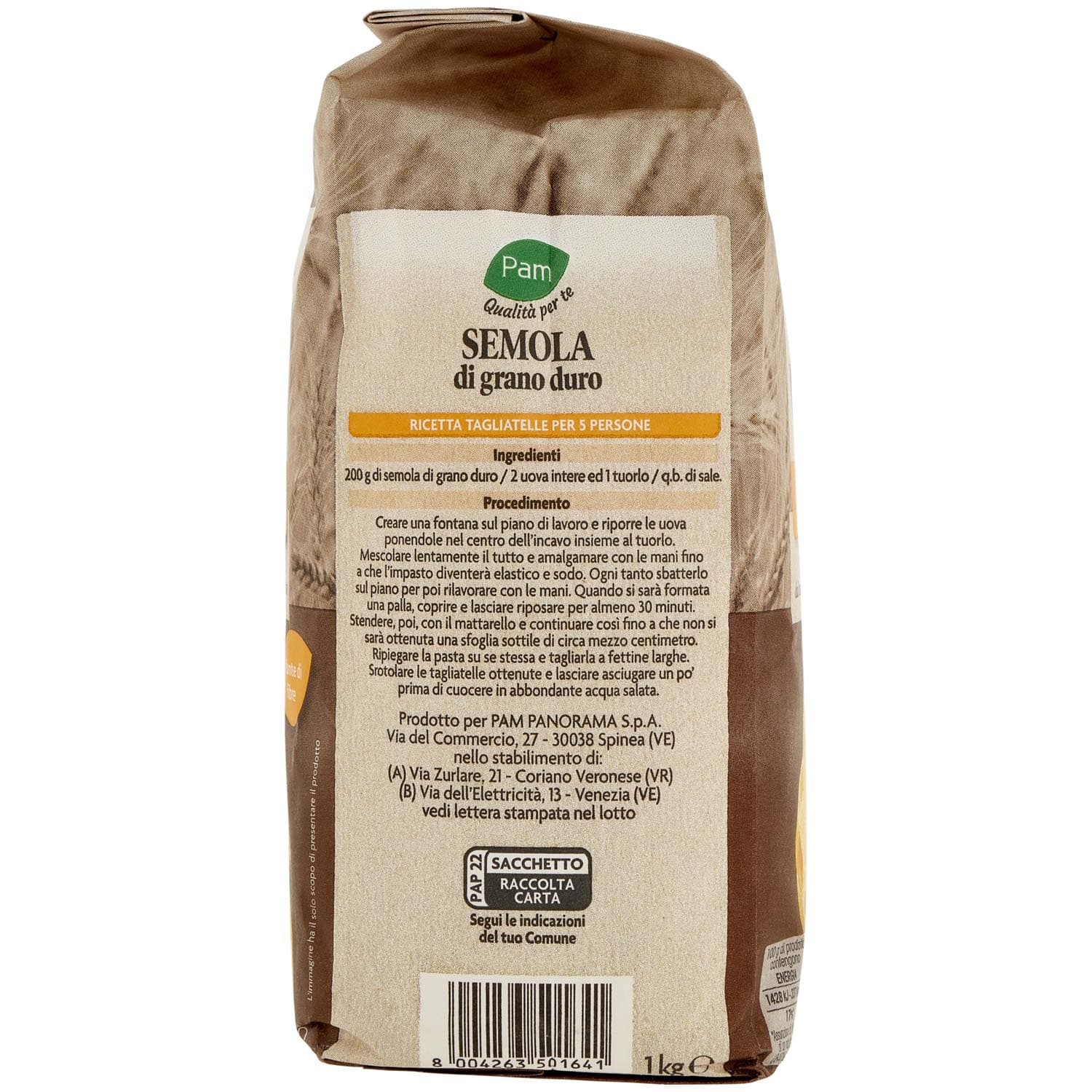 PAM PANORAMA Semola di Grano Duro 1 kg – immagine 3