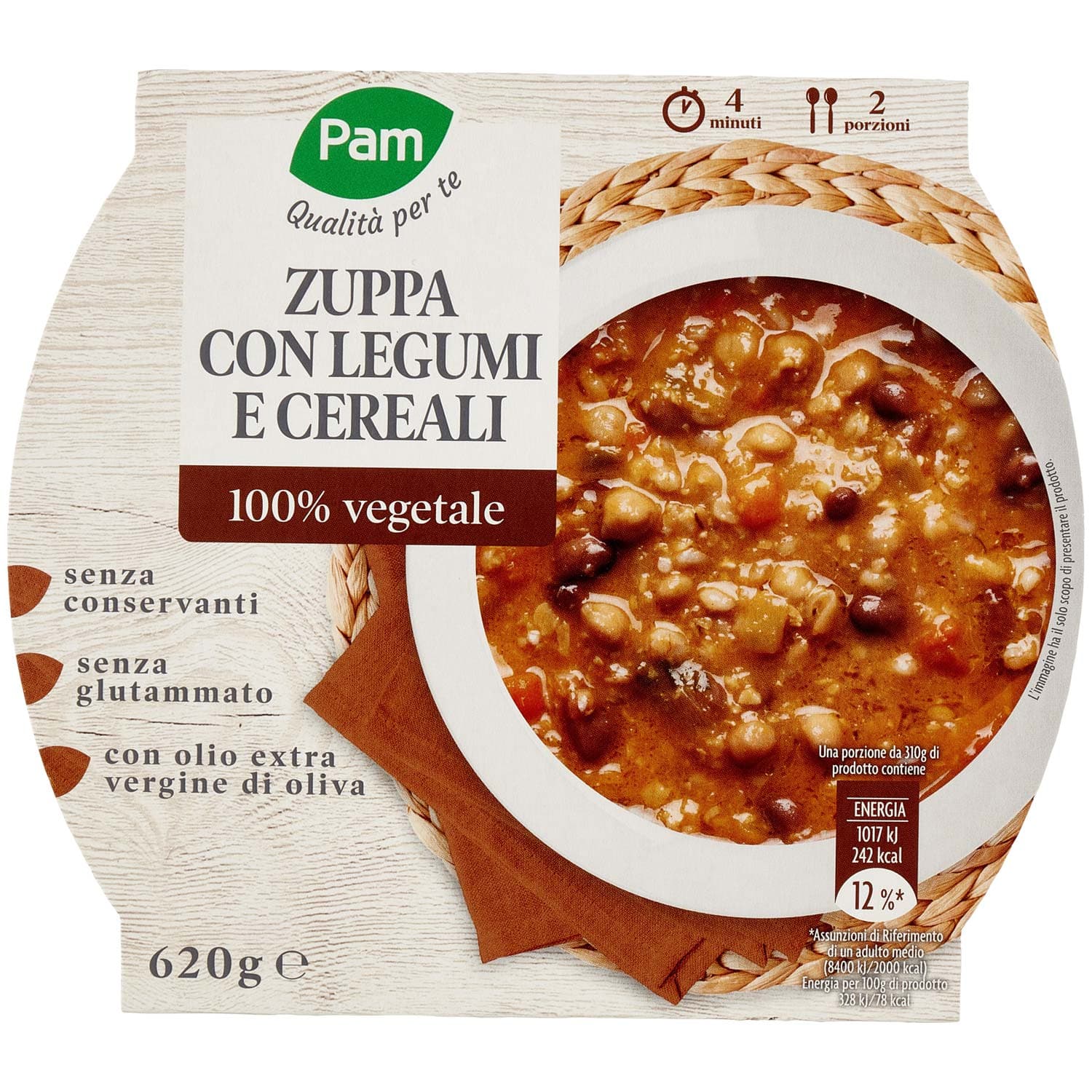 PAM Qualità per te Zuppa con Legumi e Cereali 620 g – immagine 2