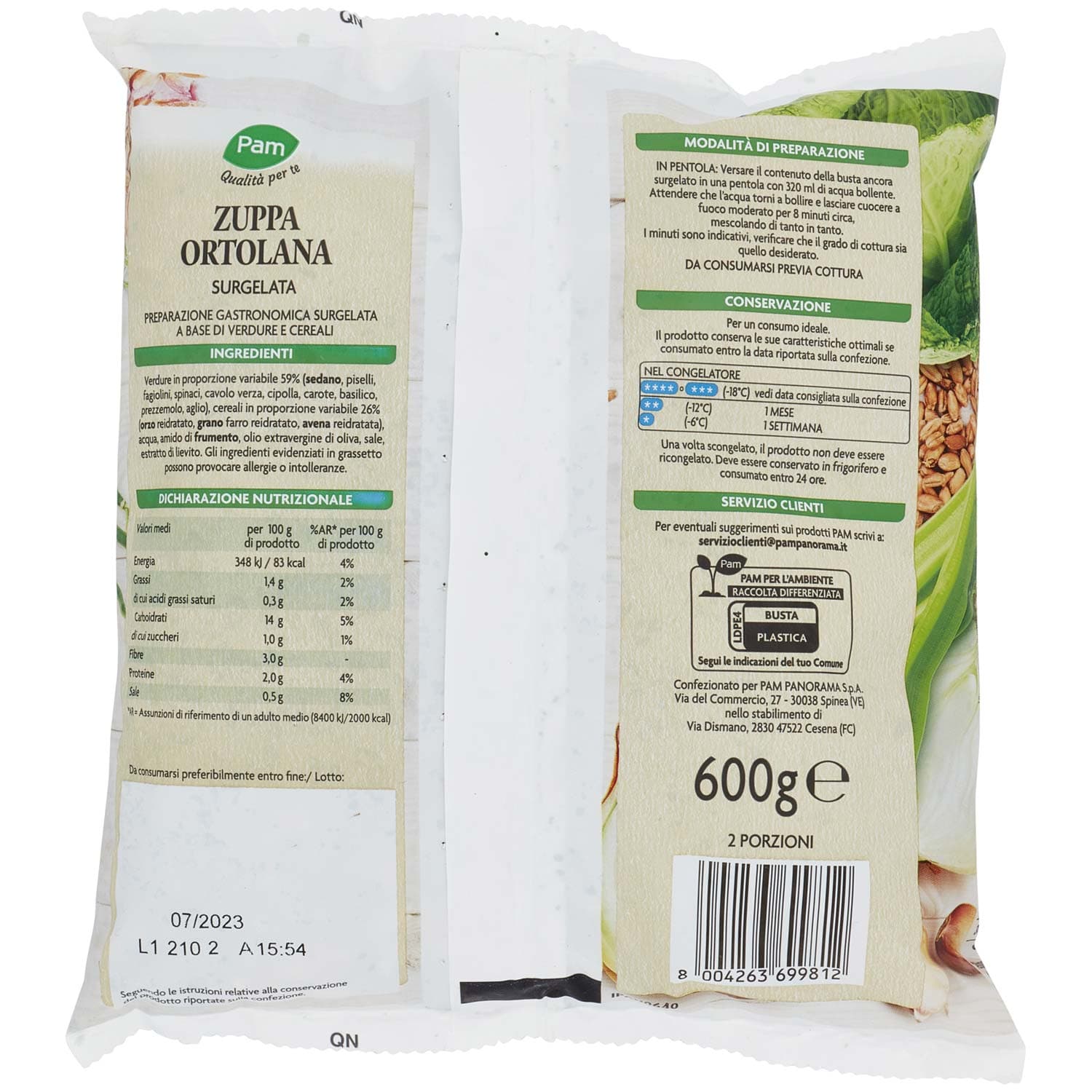 PAM Qualità per te Zuppa Ortolana con orzo, farro e avena Surgelata 600 g – immagine 4