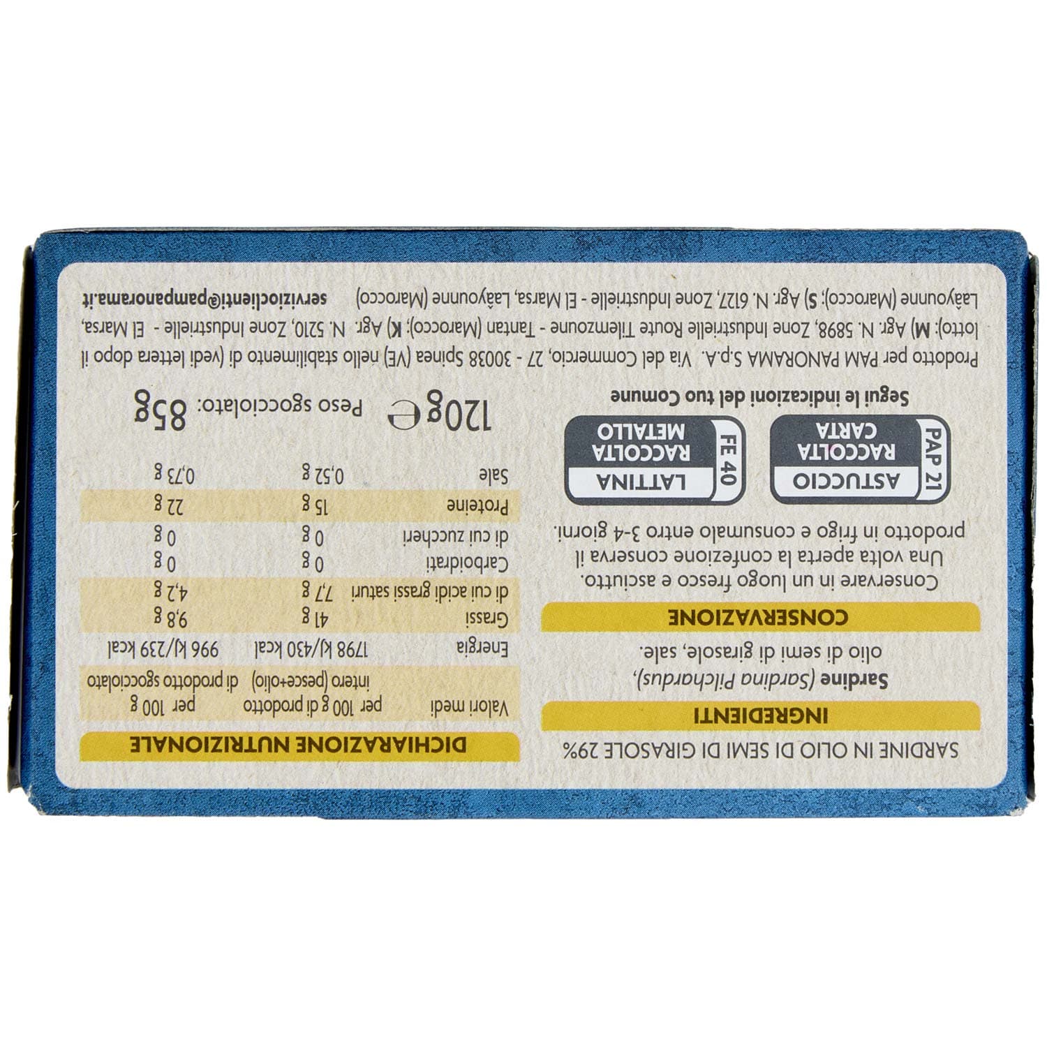 PAM PANORAMA Sardine in olio di oliva 120 g – immagine 4