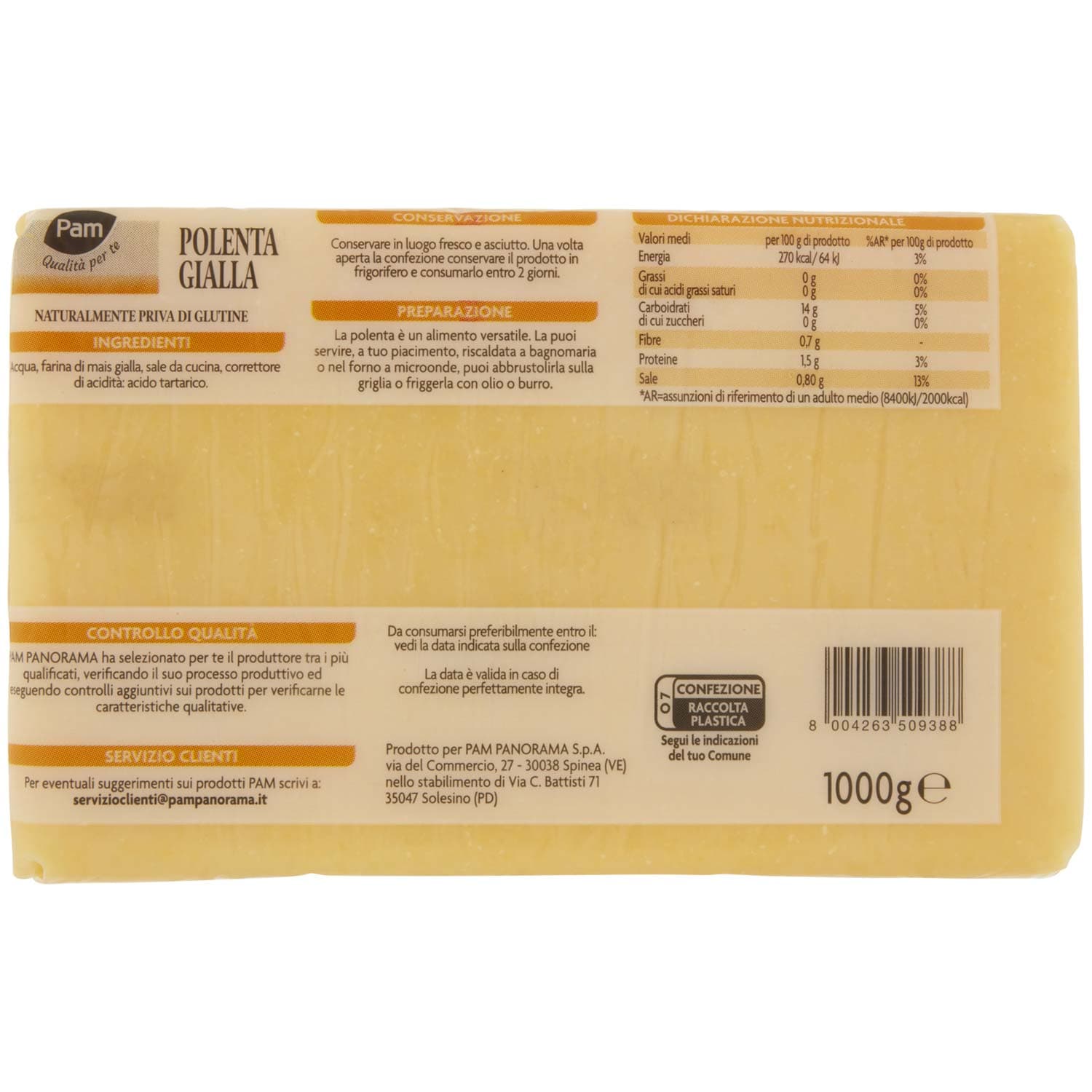 PAM PANORAMA Polenta gialla 1 kg – immagine 4