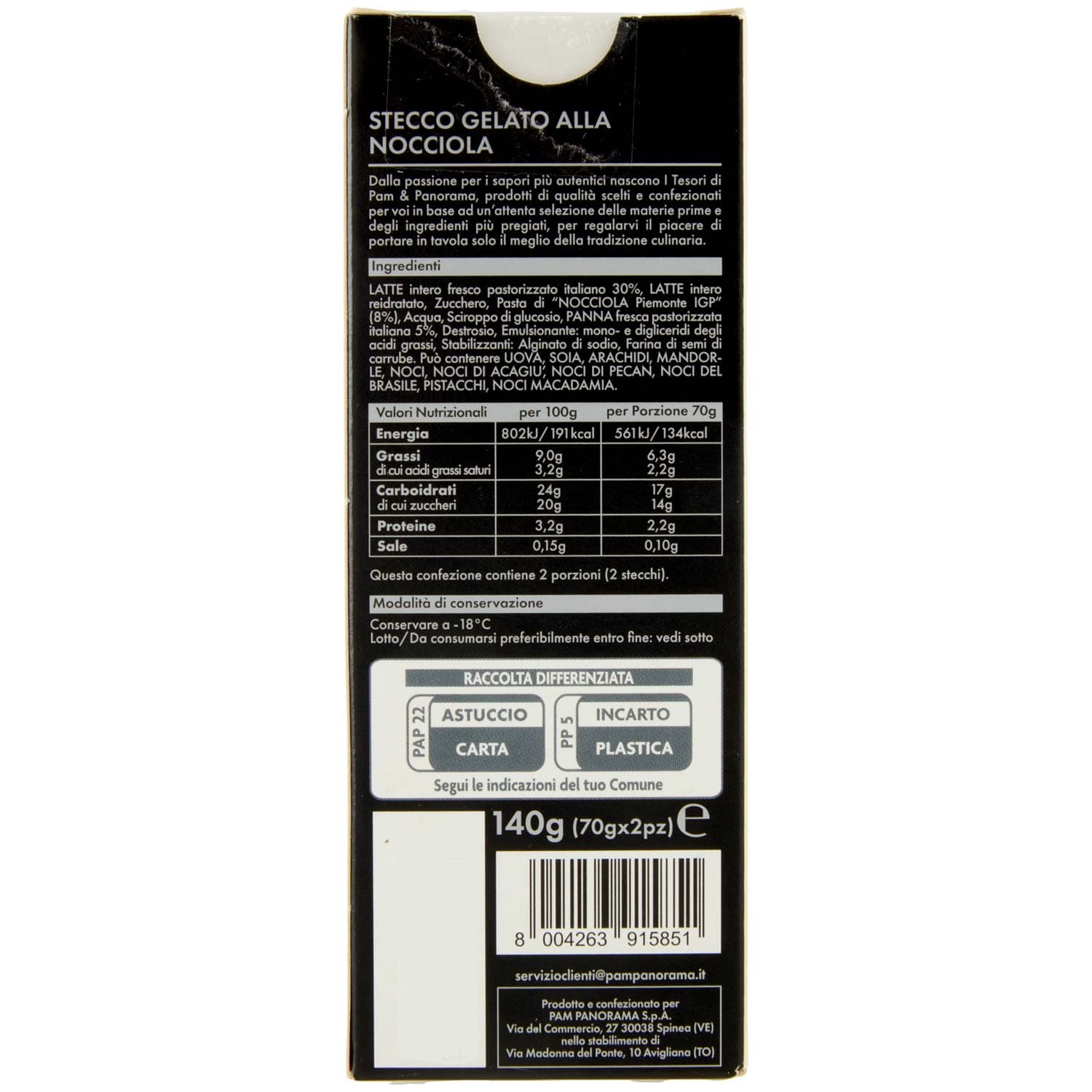 I TESORI 2 Stecco alla Nocciola Solo con "Nocciola Piemonte IGP" 2 x 70 g – immagine 4