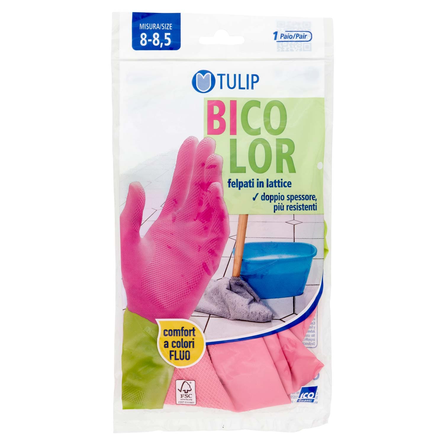 Tulip Bicolor Guanti felpati in lattice Misura 8-8,5 1 Paio – immagine 2