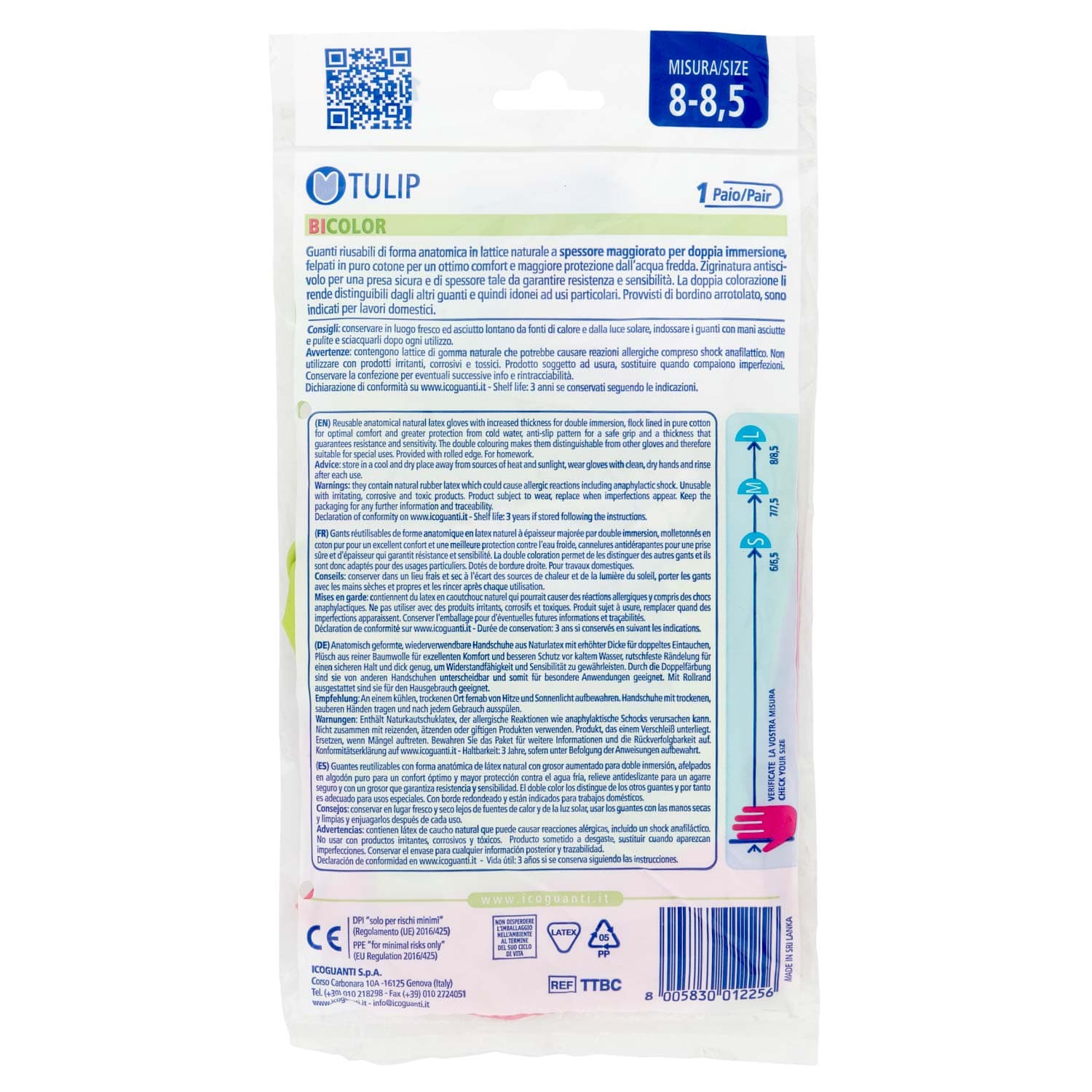 Tulip Bicolor Guanti felpati in lattice Misura 8-8,5 1 Paio – immagine 4