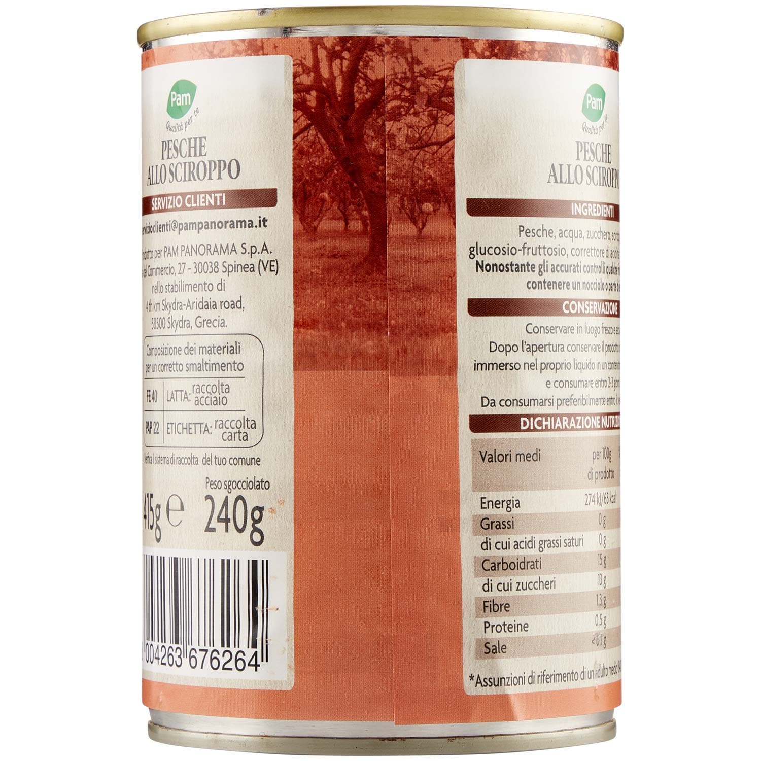 PAM Qualità per te Pesche Sciroppate 415 g – immagine 4