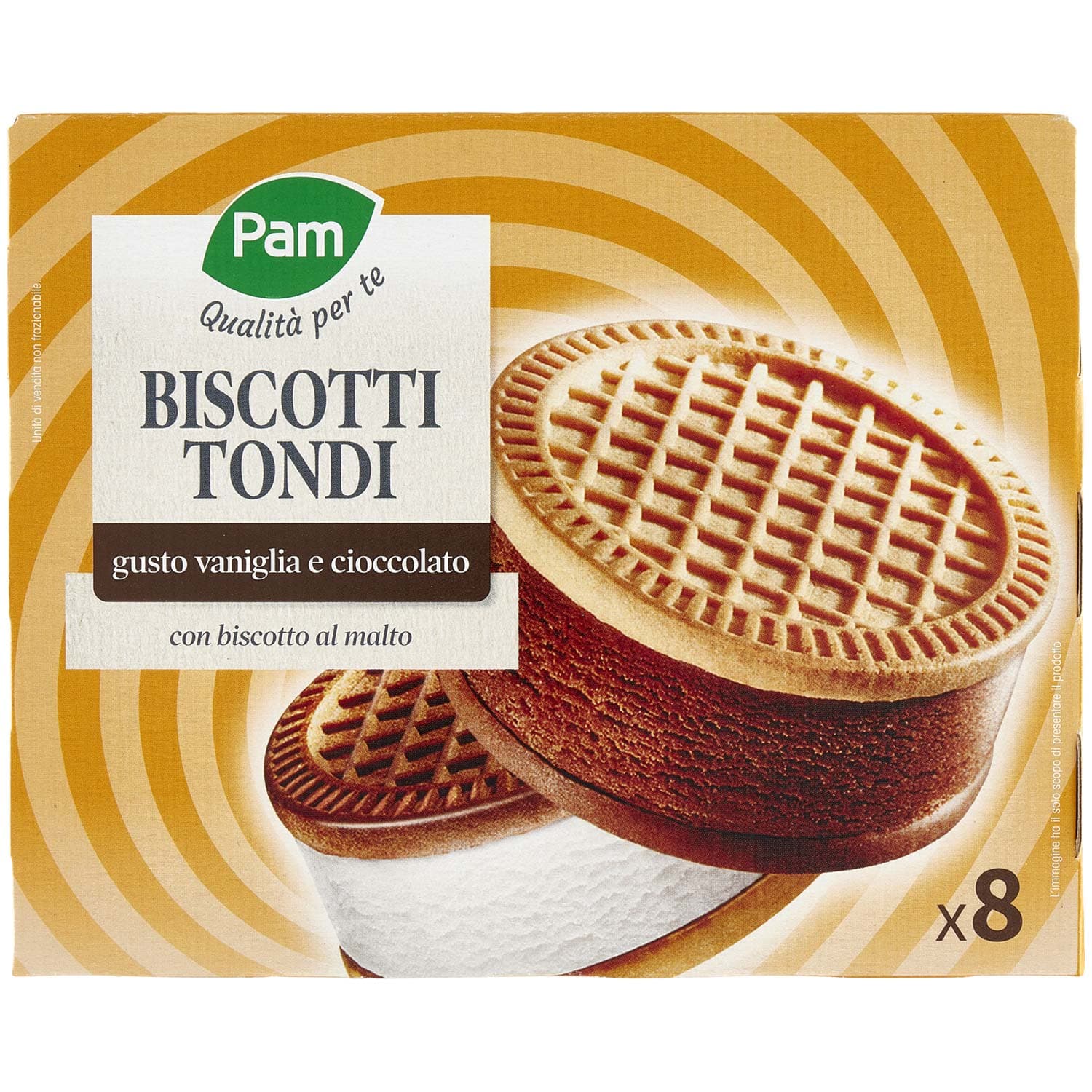 PAM Qualità per te Biscotti Tondi gusto vaniglia e cioccolato 8 x 35 g – immagine 2