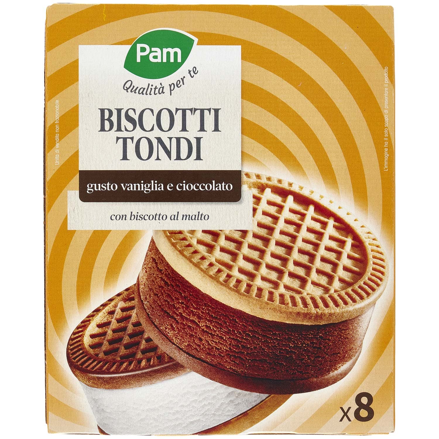PAM Qualità per te Biscotti Tondi gusto vaniglia e cioccolato 8 x 35 g – immagine 4