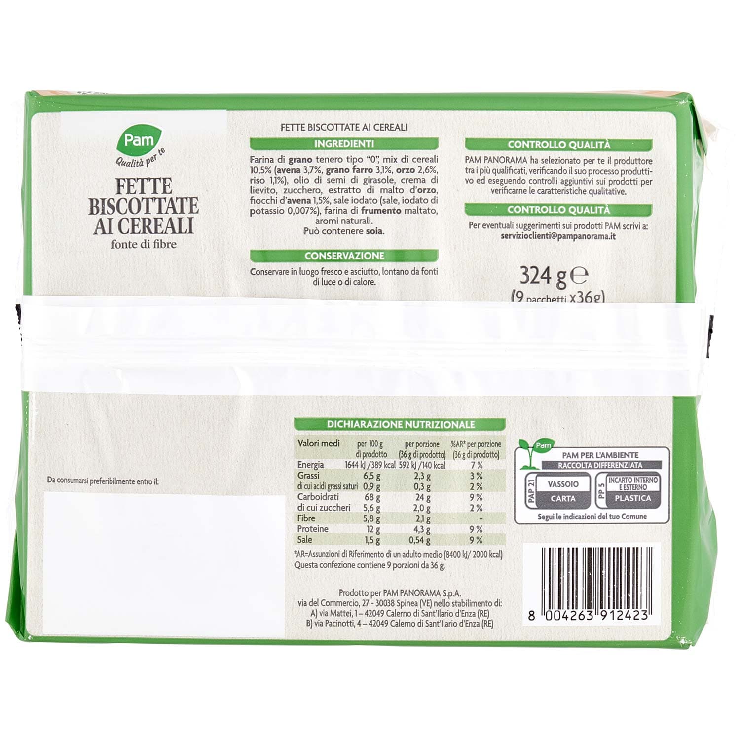 PAM Qualità per te Fette Biscottate ai Cereali 9 x 36 g – immagine 4