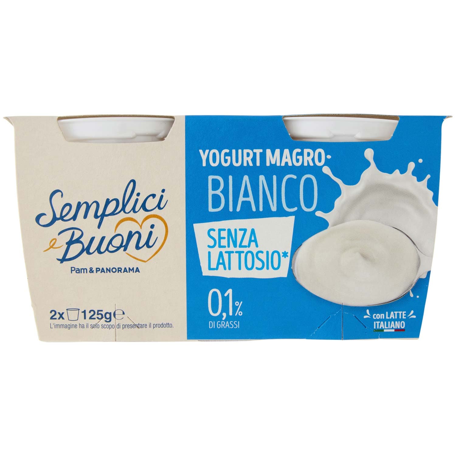 SEMPLICI E BUONI Senza Lattosio Yogurt Magro Bianco 2 x 125 g – immagine 2