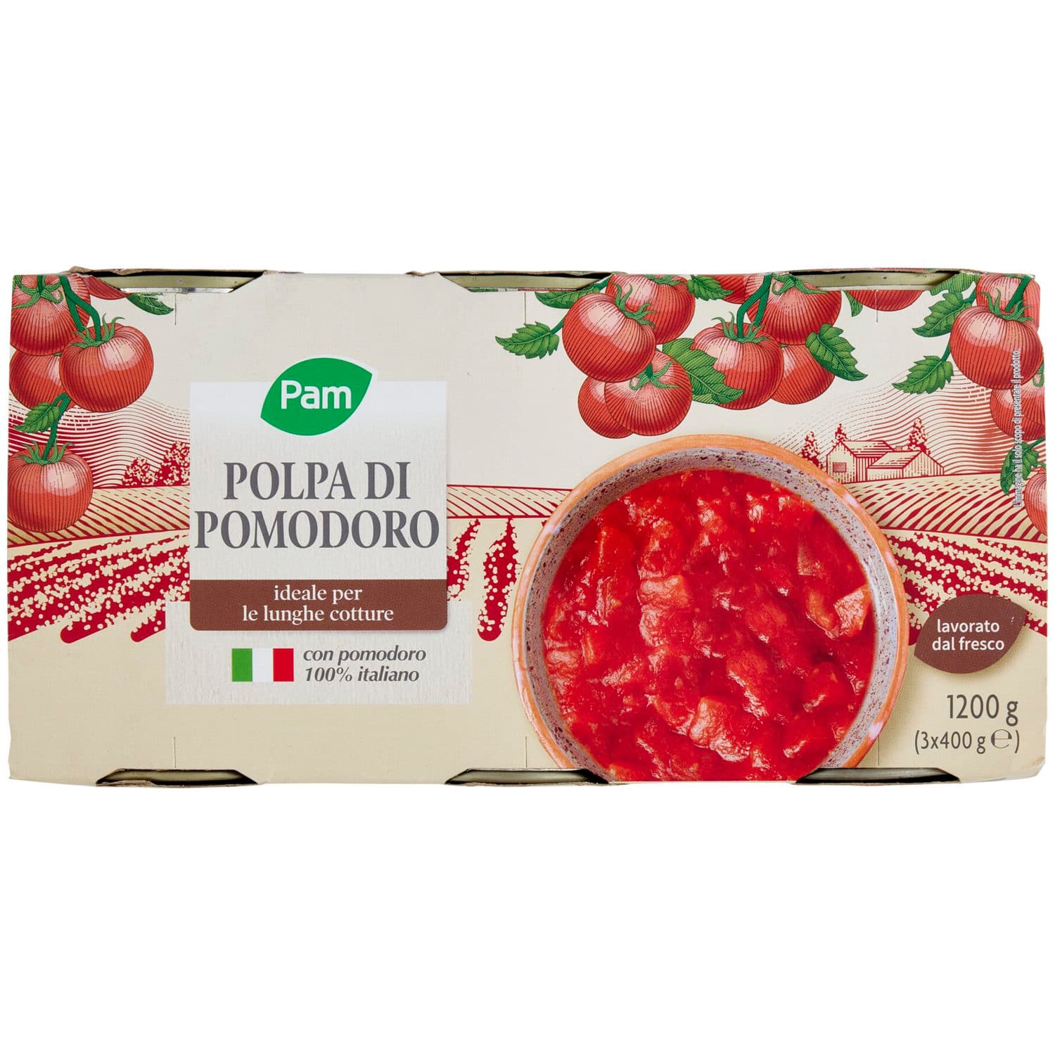 PAM PANORAMA Polpa di Pomodoro 1200g (400g x 3) – immagine 2