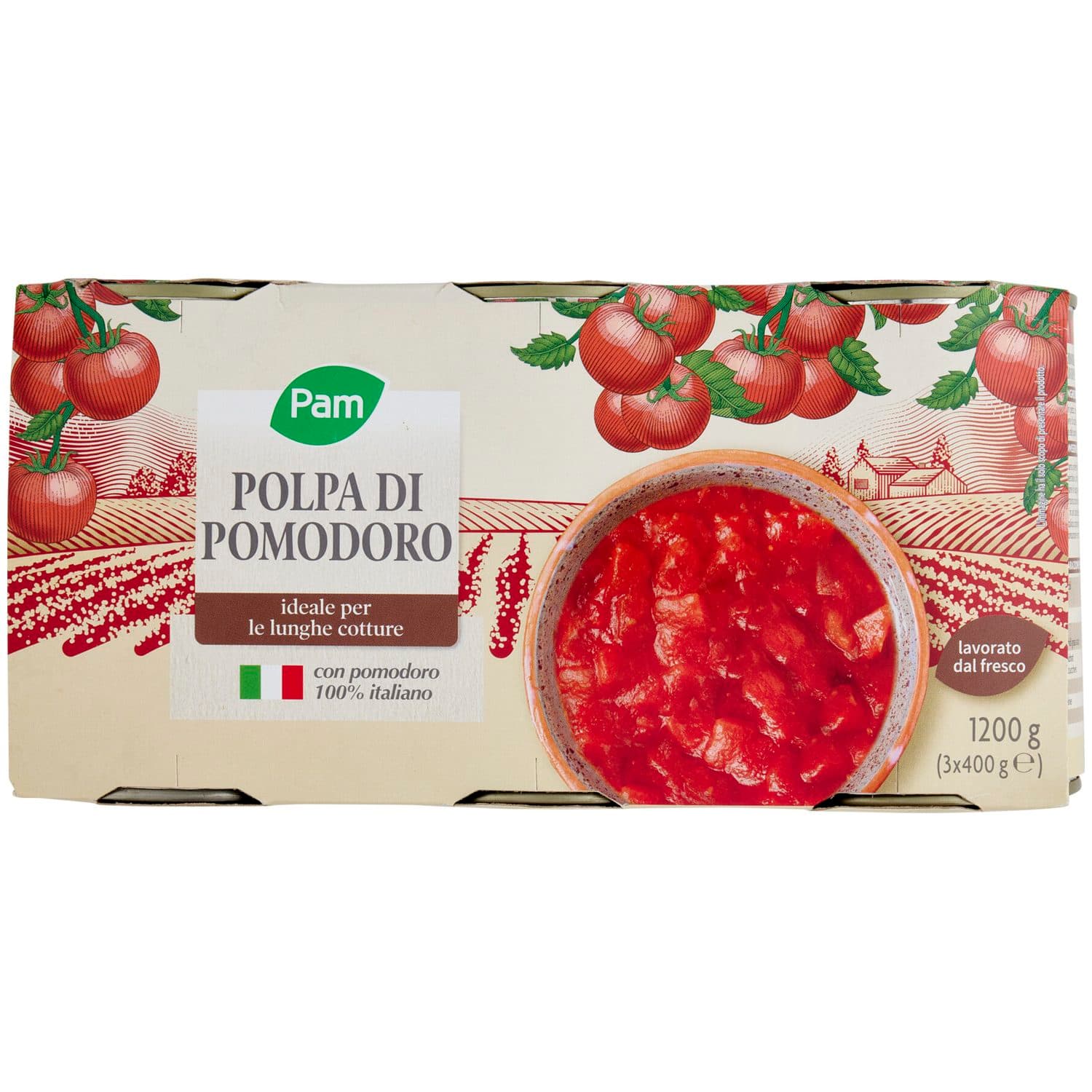 PAM PANORAMA Polpa di Pomodoro 1200g (400g x 3) – immagine 4