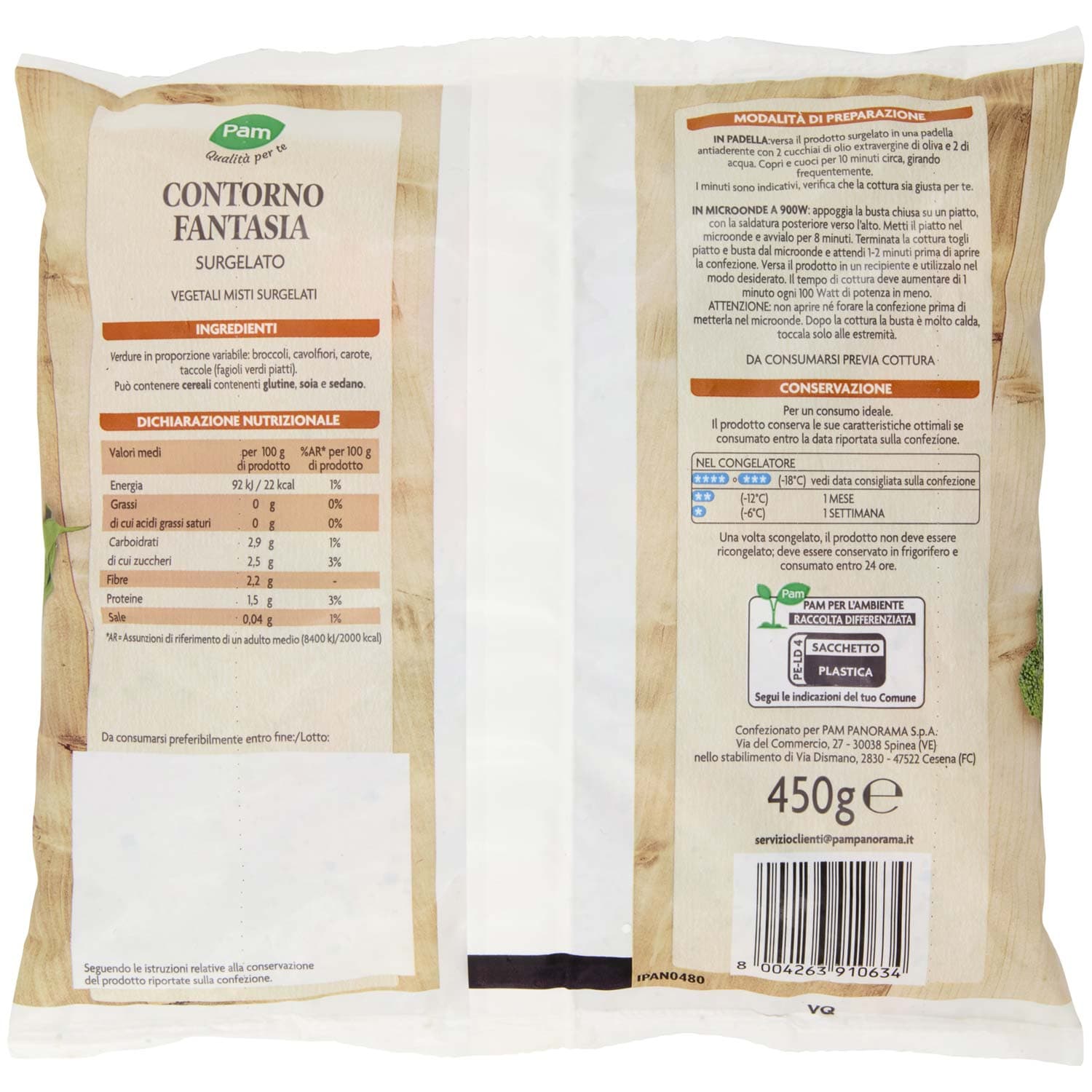 PAM Qualità per te Contorno Fantasia con broccoli, cavolfiore, carote e taccole Surgelato 450 g – immagine 4