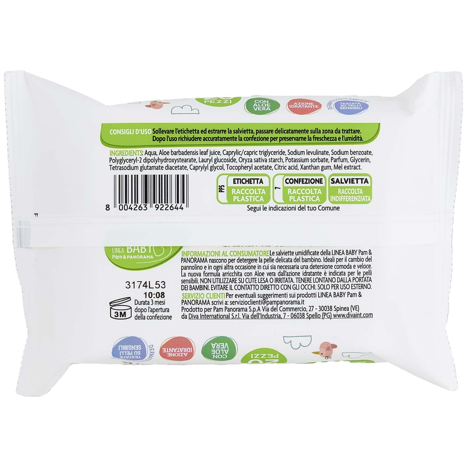 PAM PANORAMA Linea Baby Salviette Umidificate 20 pz – immagine 4