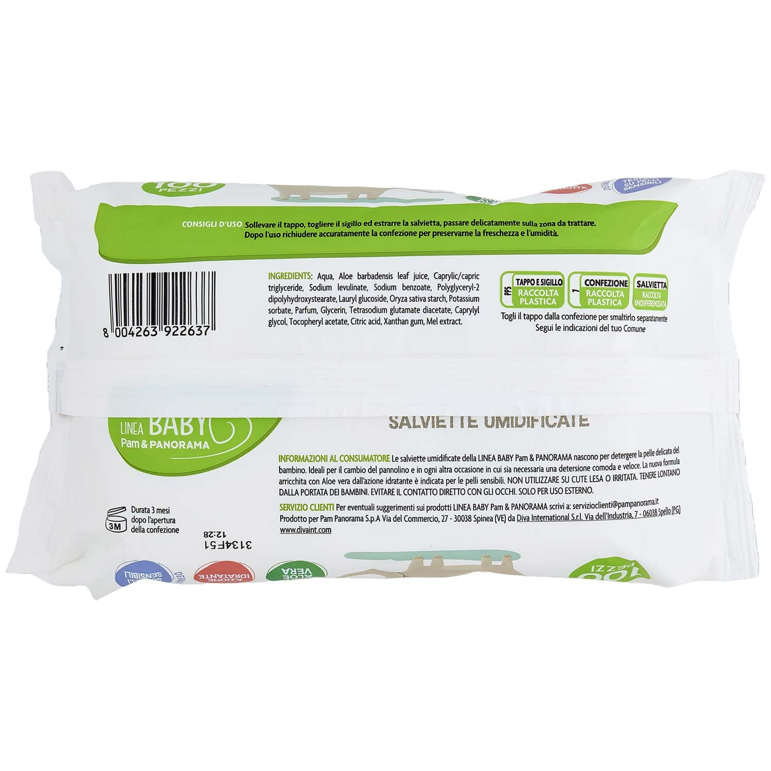 PAM PANORAMA Linea Baby Salviette Umidificate 100 pz – immagine 4