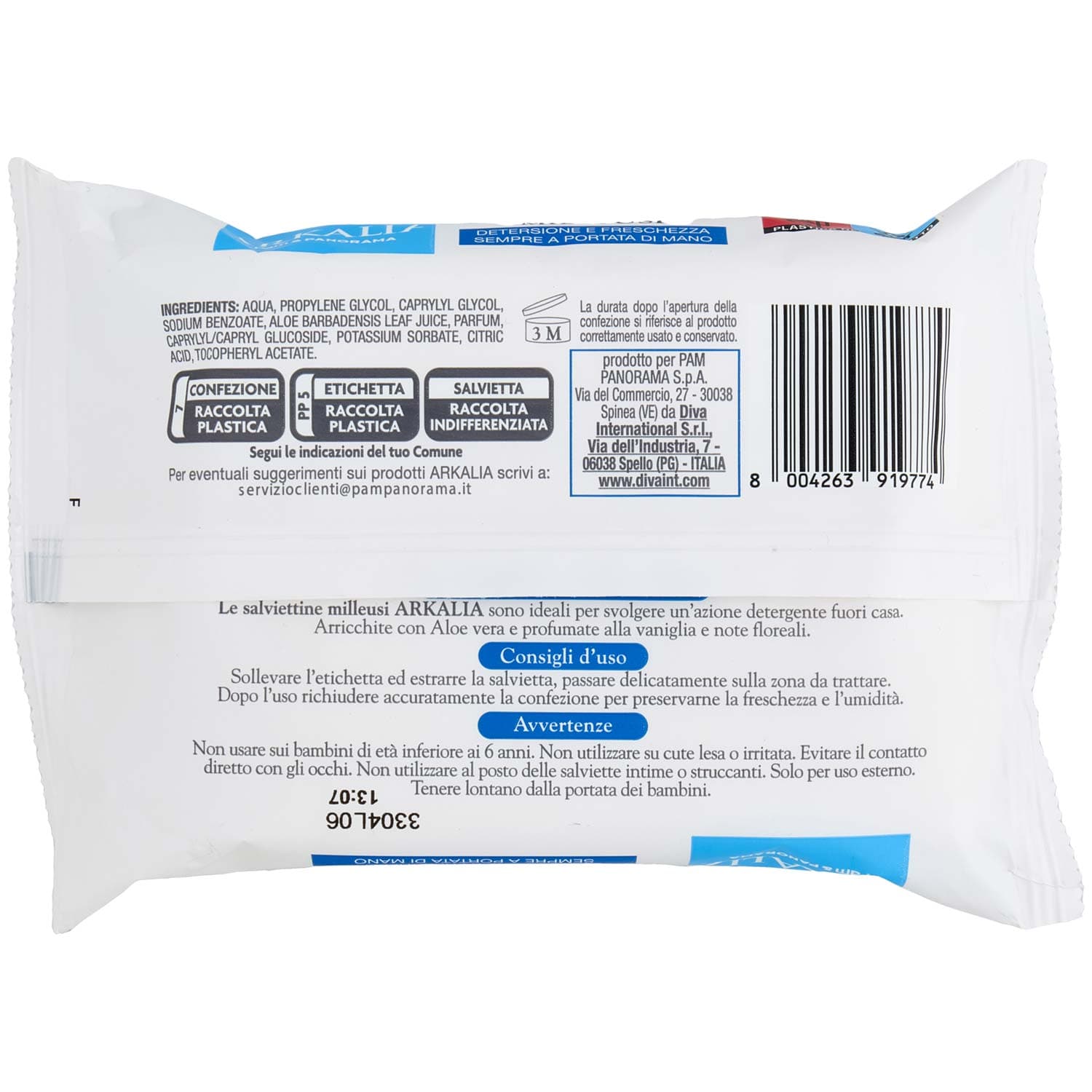 ARKALIA Salviette Detergenti Milleusi con Aloe vera 20 pz – immagine 4