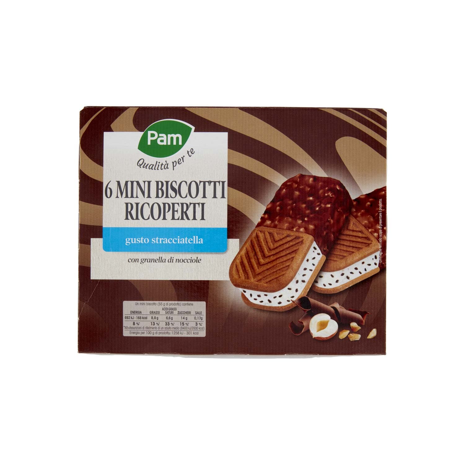 PAM Qualità per te 6 Mini Biscotti Ricoperti gusto stracciatella 6 x 55 g – immagine 2