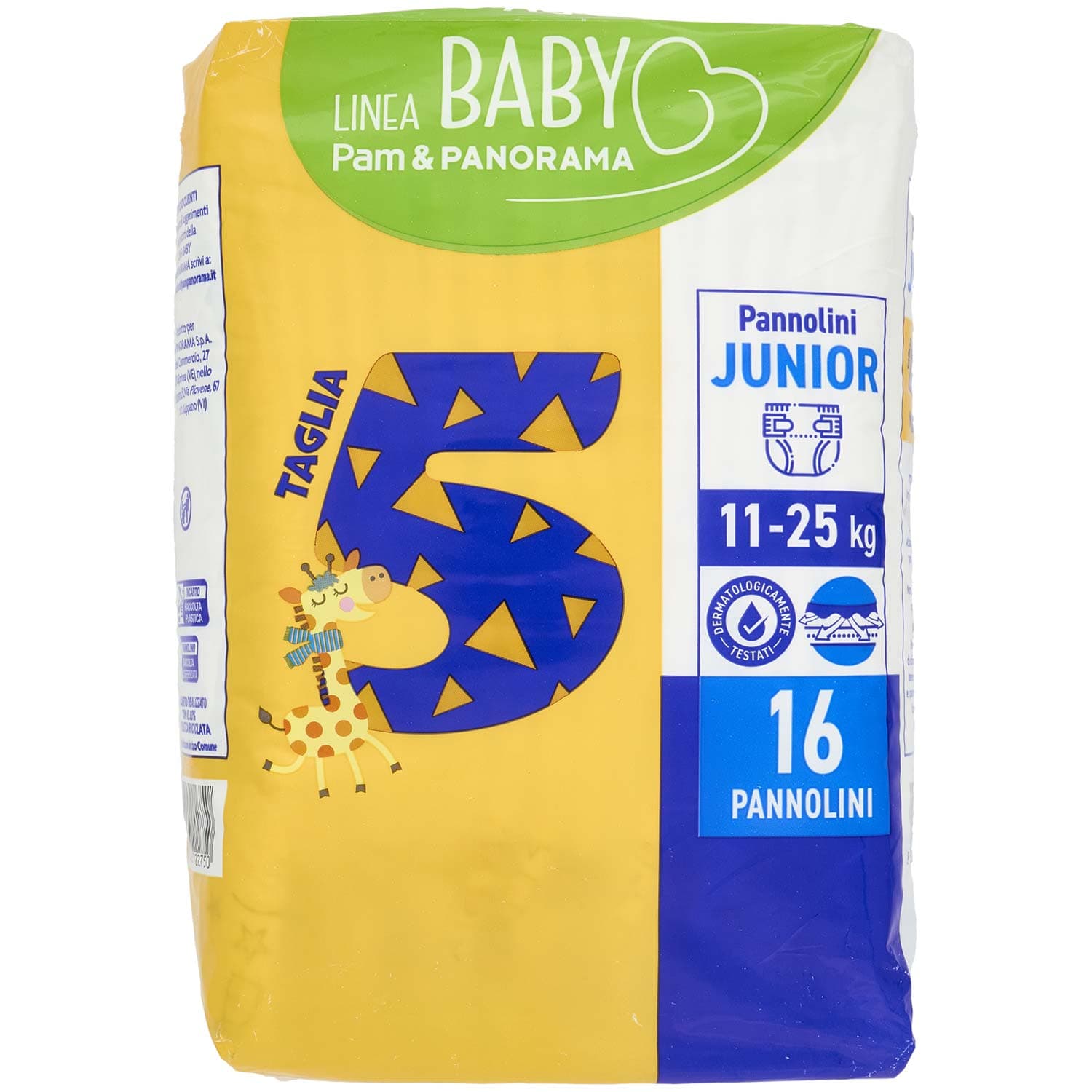 PAM PANORAMA Linea Baby Pannolini Junior Taglia 5 11-25 Kg 16 pz – immagine 2