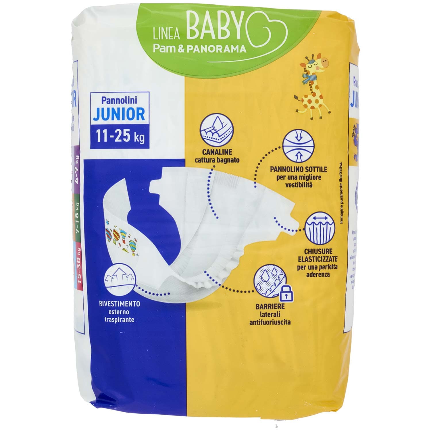 PAM PANORAMA Linea Baby Pannolini Junior Taglia 5 11-25 Kg 16 pz – immagine 4