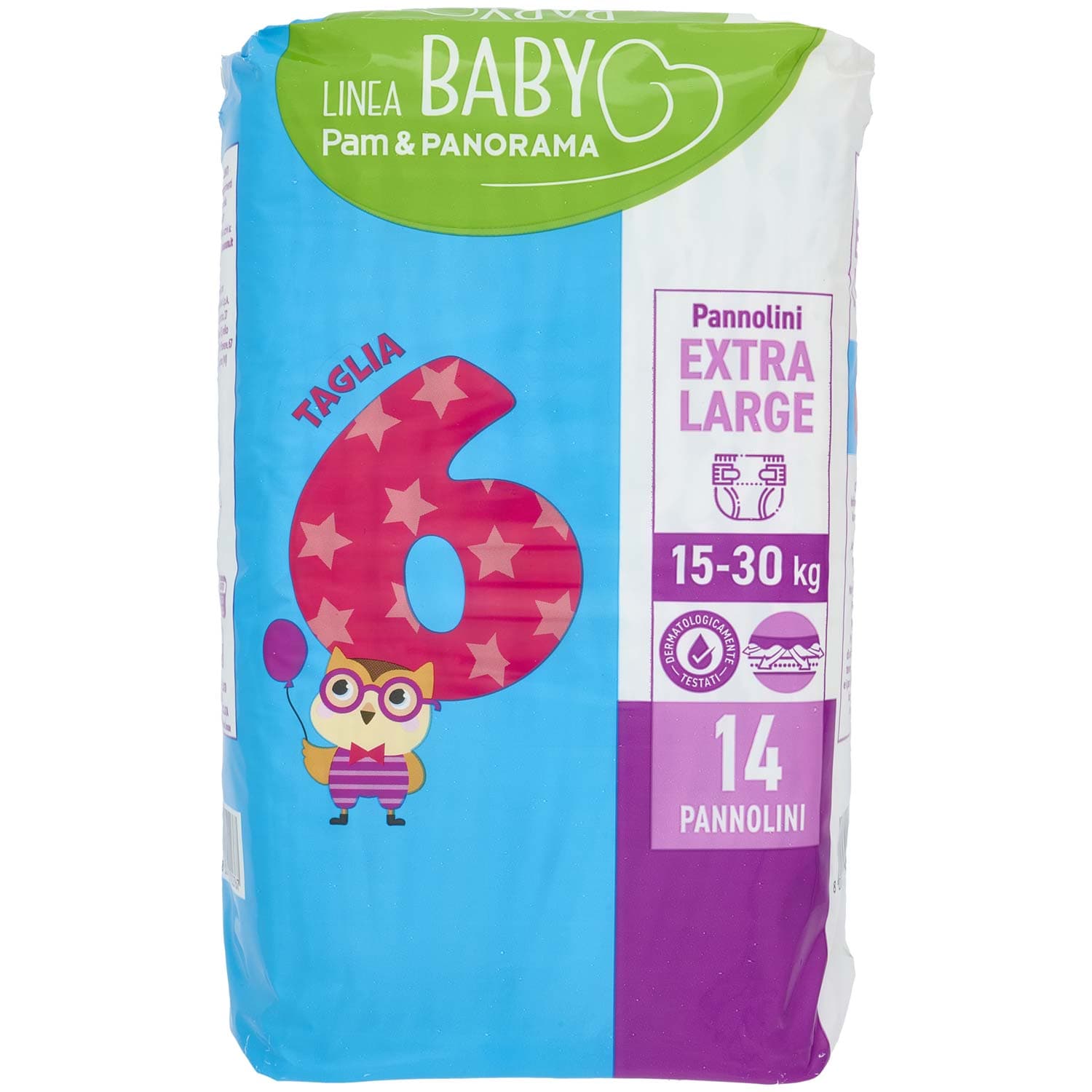 PAM PANORAMA Linea Baby Pannolini Extra Large Taglia 6 15-30 Kg 14 pz – immagine 2