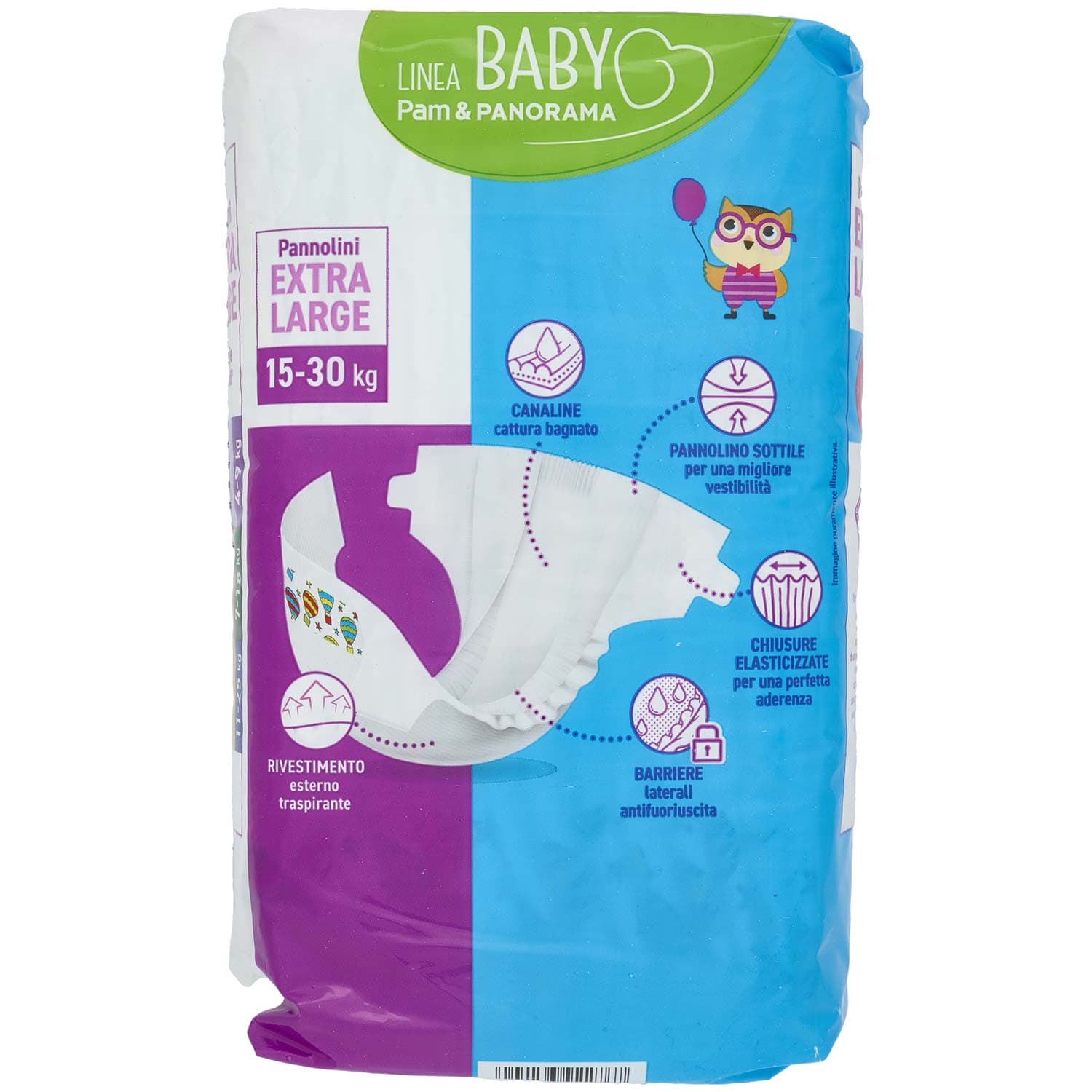 PAM PANORAMA Linea Baby Pannolini Extra Large Taglia 6 15-30 Kg 14 pz – immagine 4