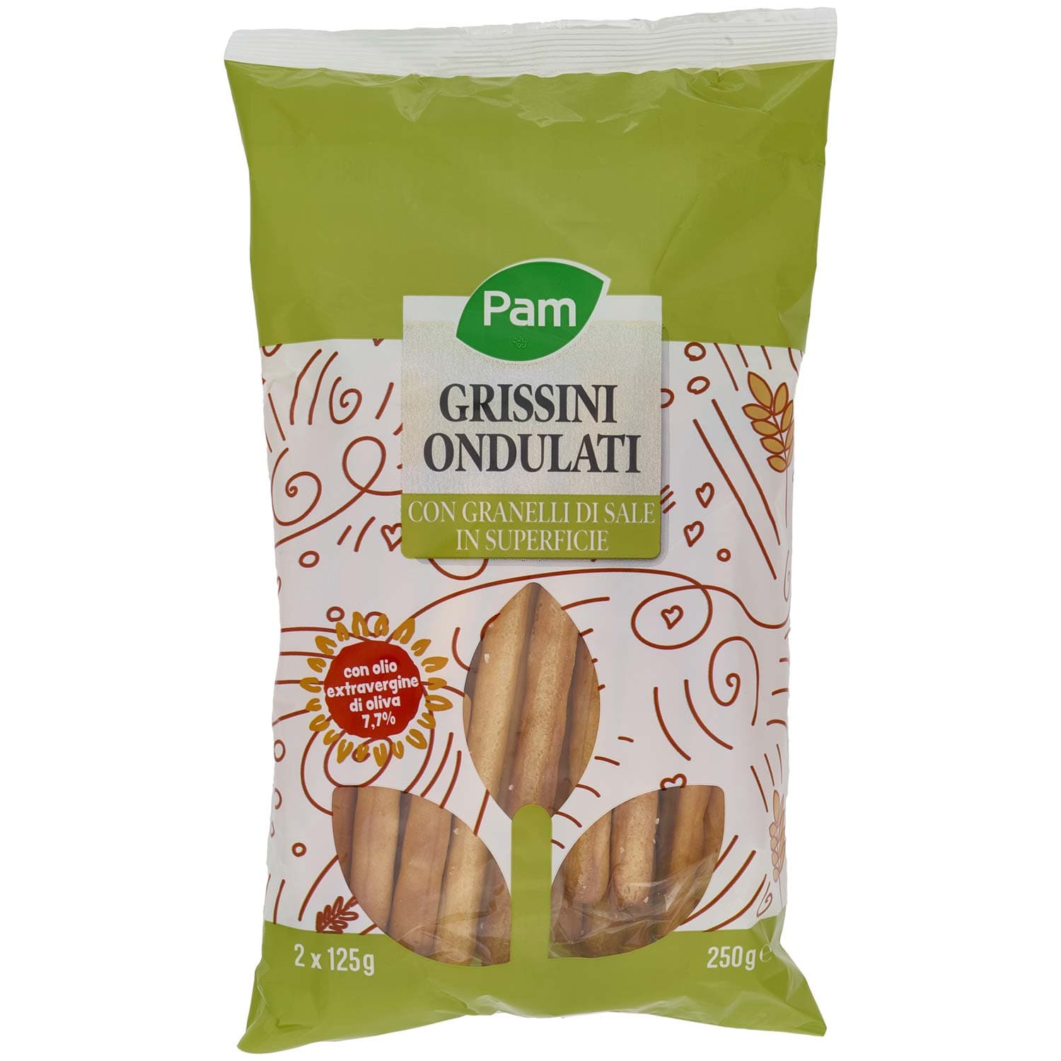 PAM Grissini Ondulati con Granelli di Sale in Superficie 2 x 125 g – immagine 2