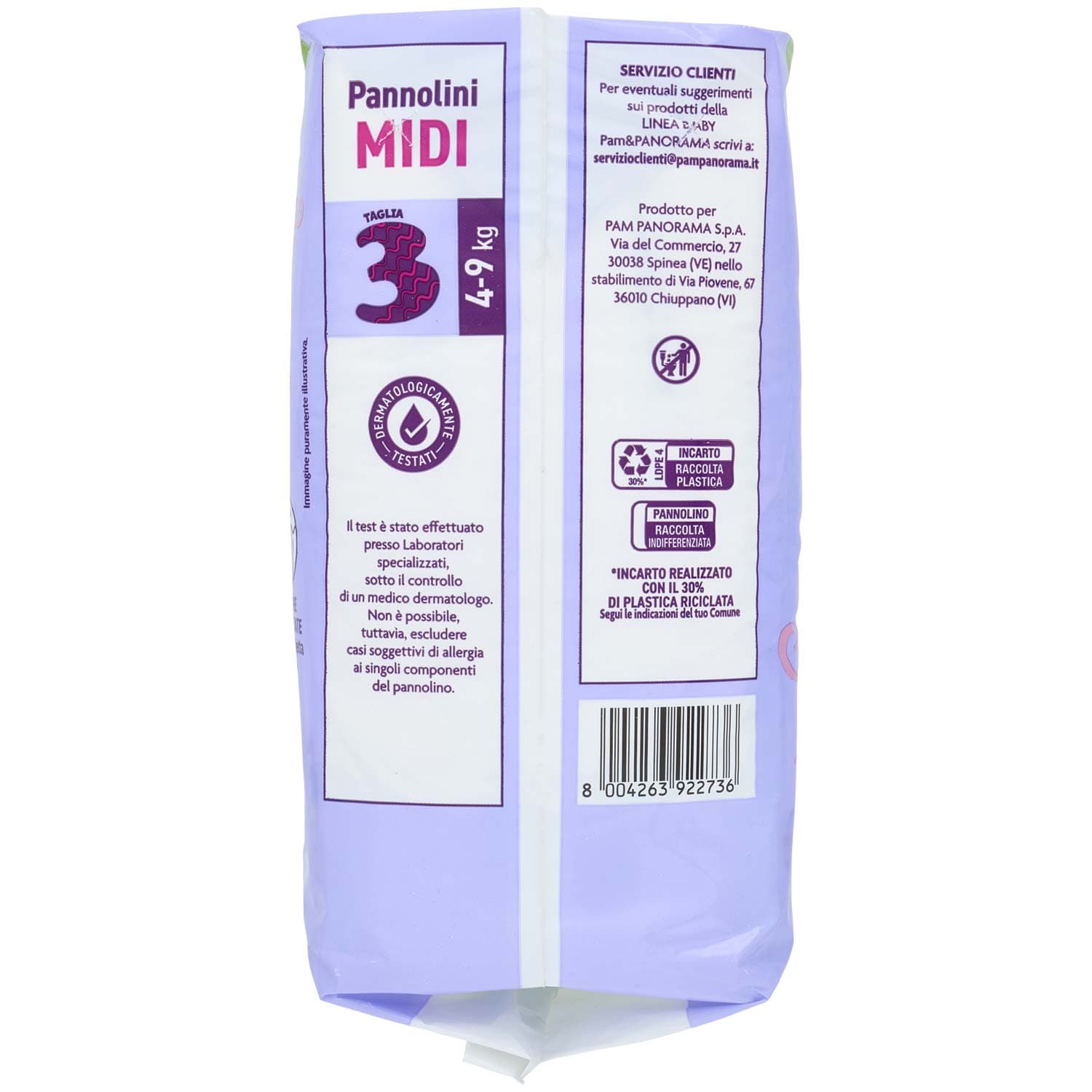 PAM PANORAMA Linea Baby Pannolini Midi Taglia 3 4-9 Kg 20 pz – immagine 3