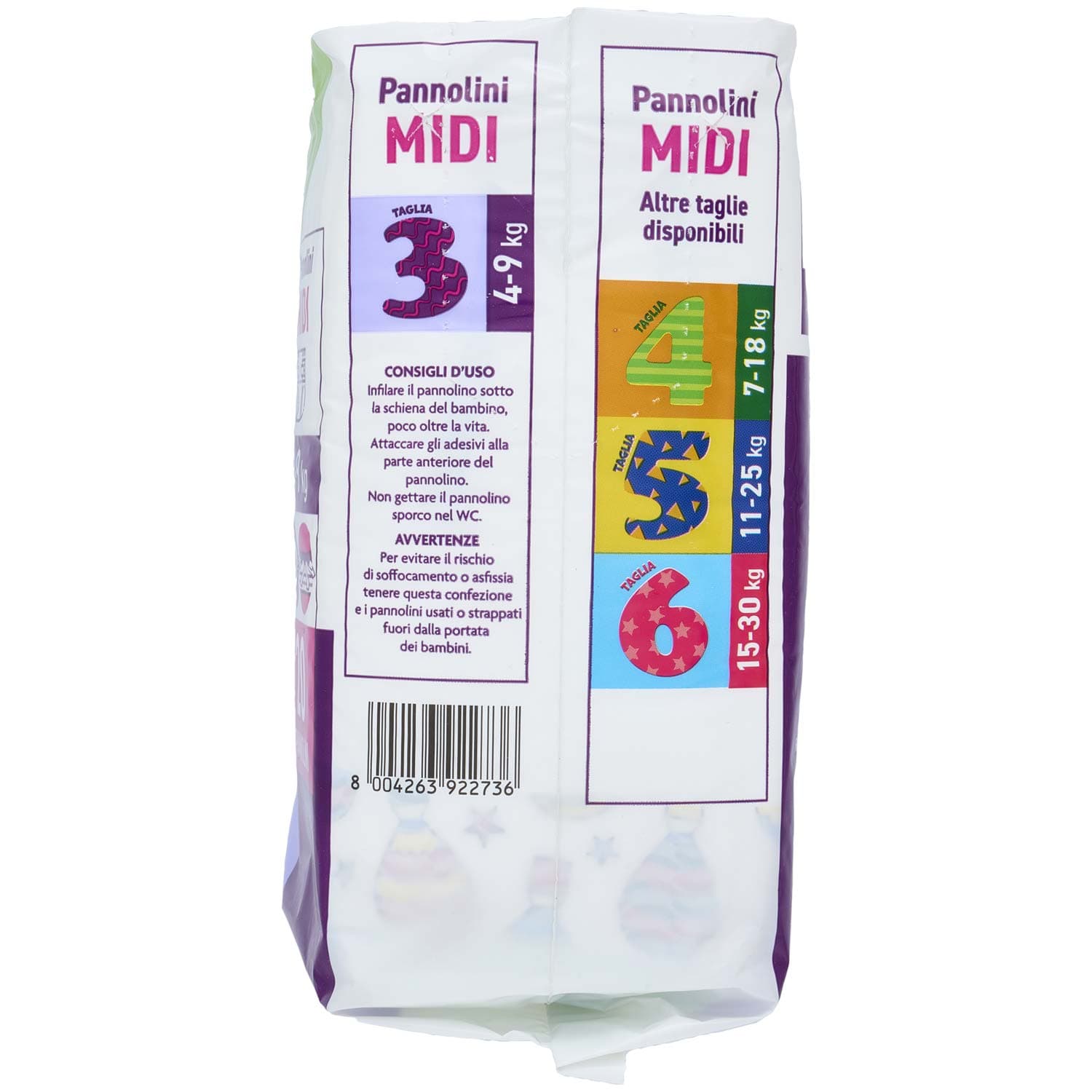 PAM PANORAMA Linea Baby Pannolini Midi Taglia 3 4-9 Kg 20 pz – immagine 5