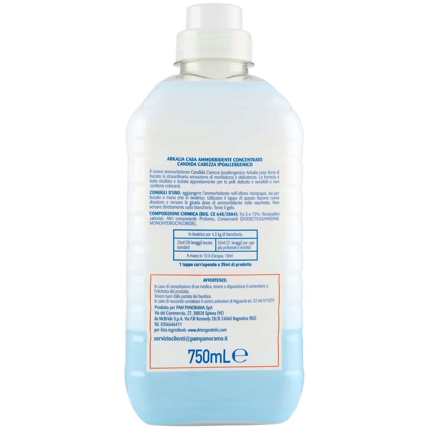 ARKALIA Ammorbidente Concentrato Candida Carezza Ipoallergenico 750 ml – immagine 5