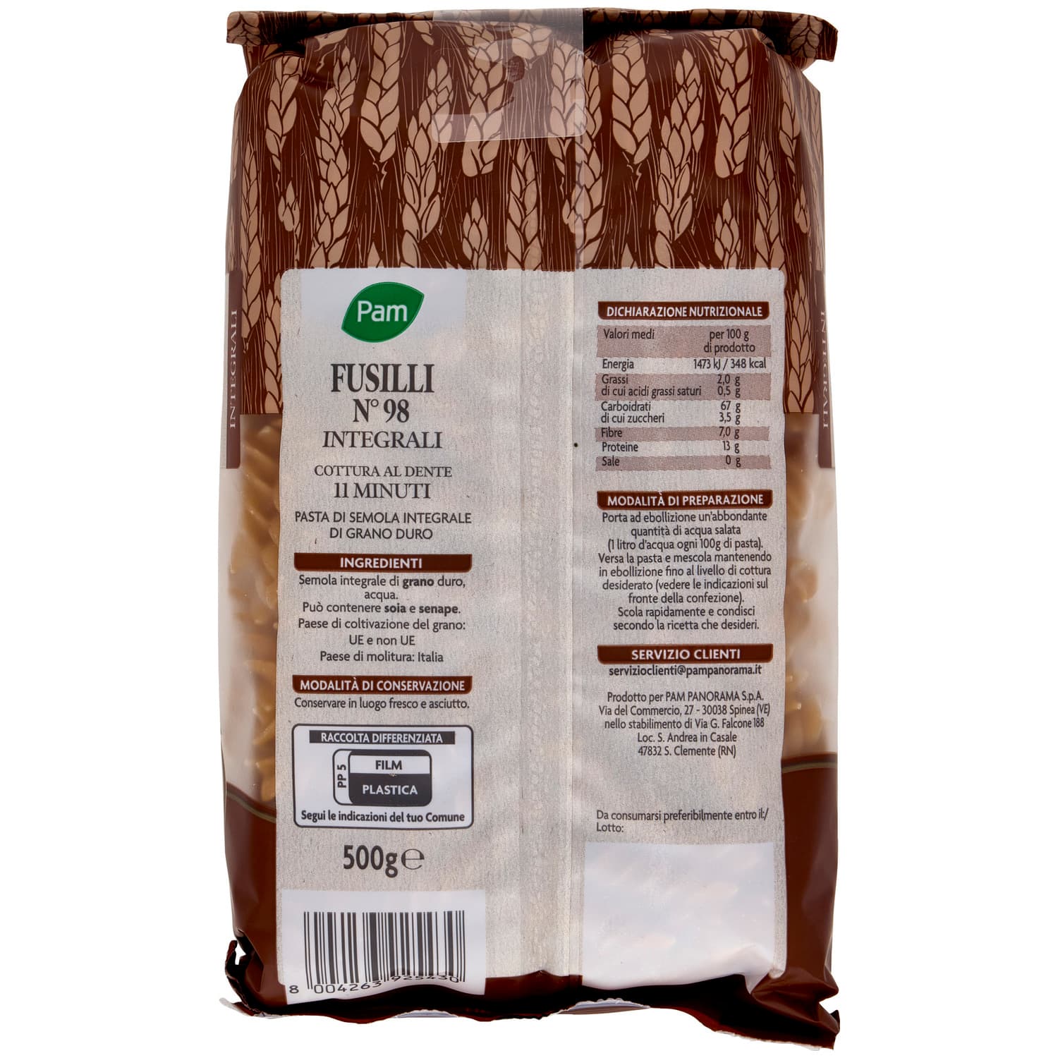 PAM Fusilli N° 98 Integrali 500 g – immagine 4