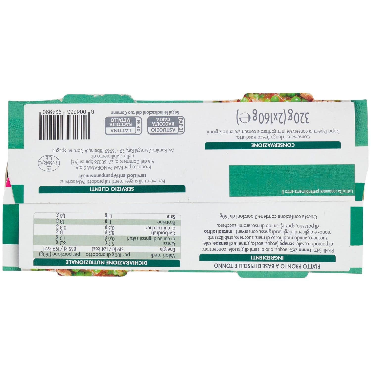 PAM Piselli e Tonno 2 x 160 g – immagine 4